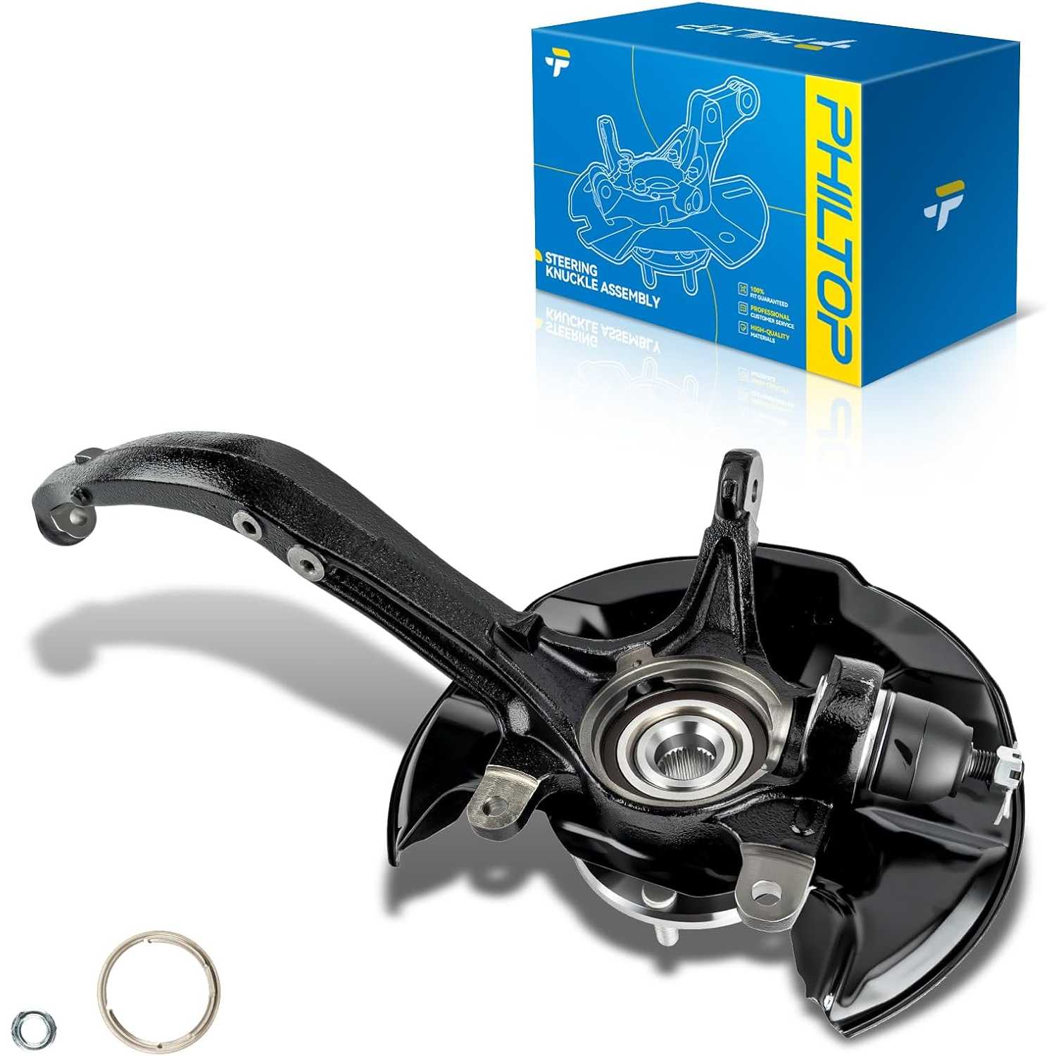 Steering Knuckle & Wheel Bearing Hub Assembly, 1PC Front Right Passenger Side Compatible with Accord 2008-2012