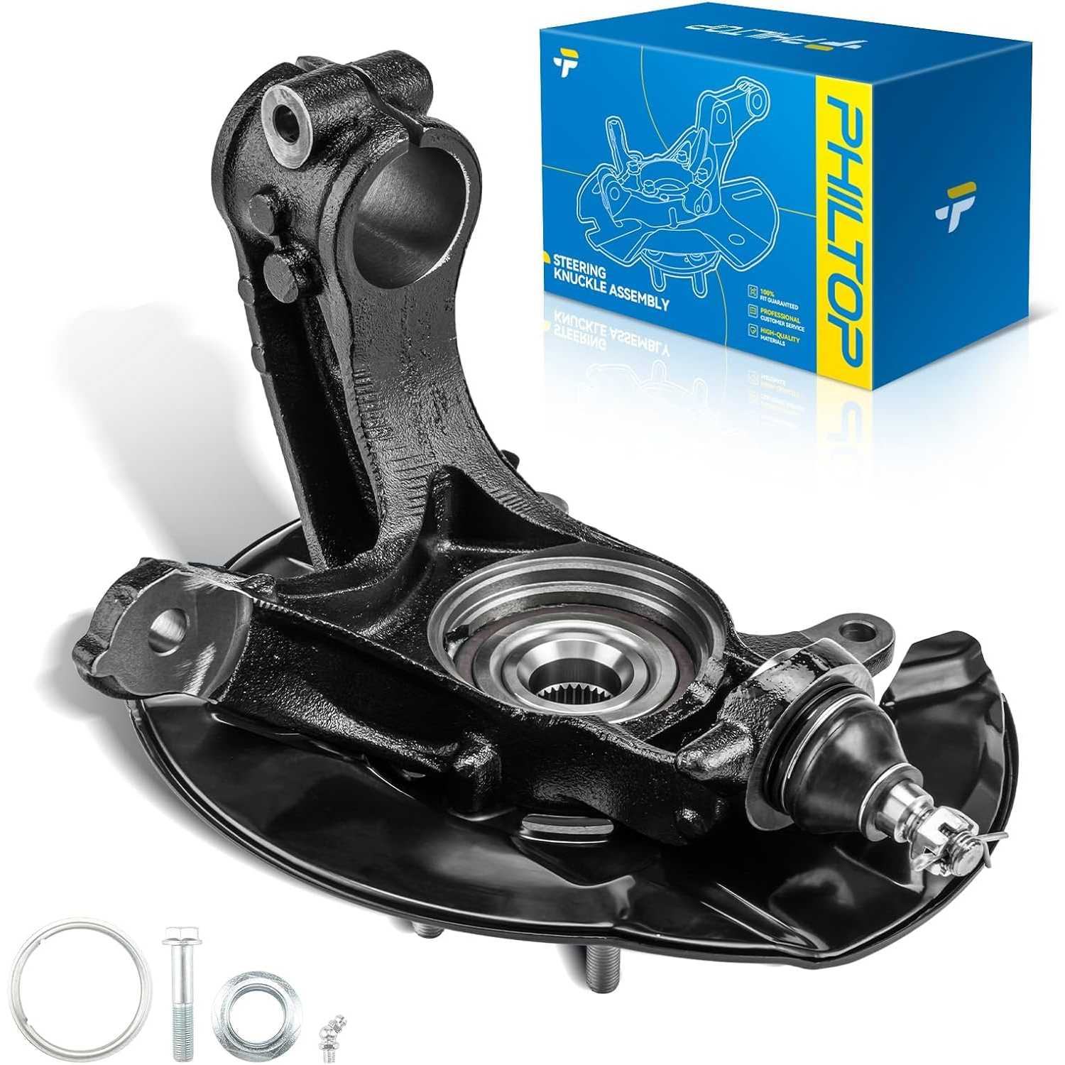 Front steering knuckle and hub assembly Compatible with 2013-2017 Honda Accord,Driver Side