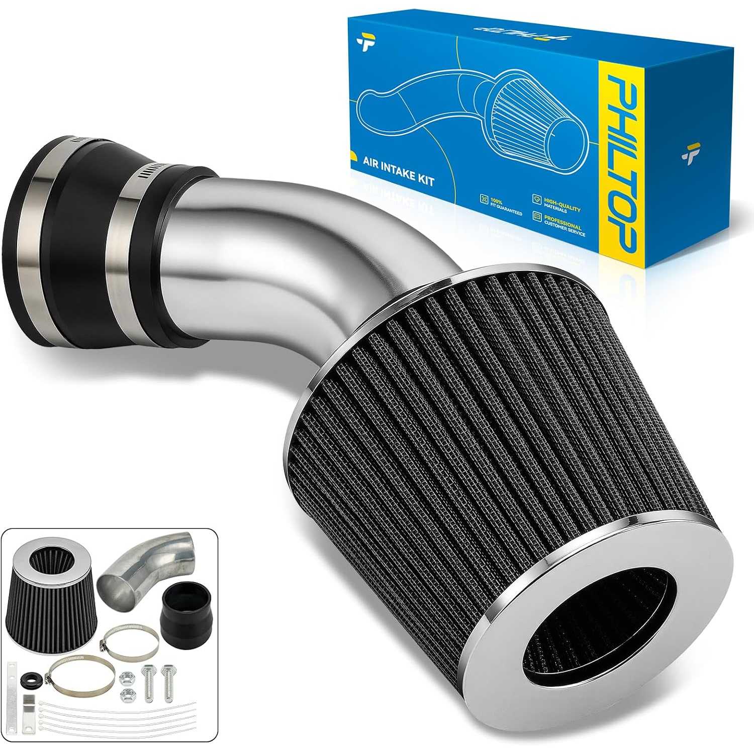 3" Cold Air Intake Kit System Compatible with 2000-2005 LeSabre, Bonneville, Impala, 1997-2005 Regal, Park Avenue