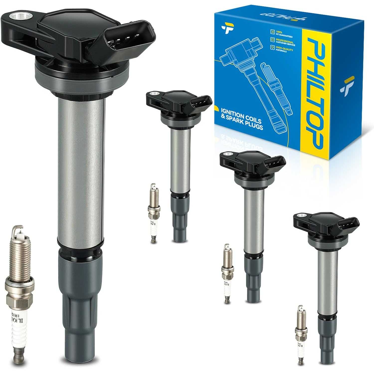 Ignition Coil Pack and Iridium Spark Plugs Fits for Toyota 2011-2013 2016-2017 Corolla, 2009-2010 2014-2015 Corolla 1.8L