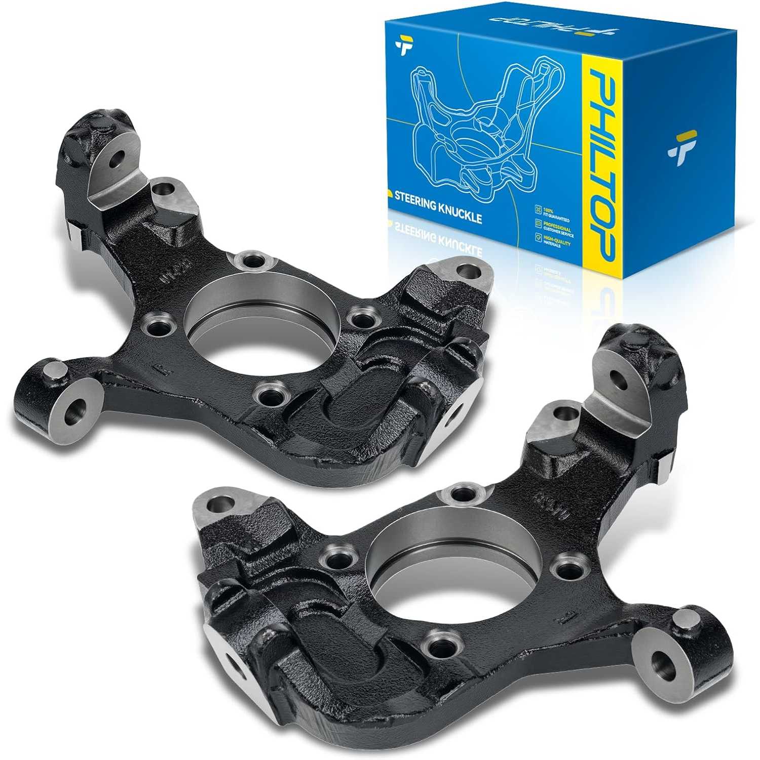 2 x Front steering knuckle Compatible with 2001-2010 Chevy Silverado 2500 HD, 2001-2010 GMC Sierra 2500 HD