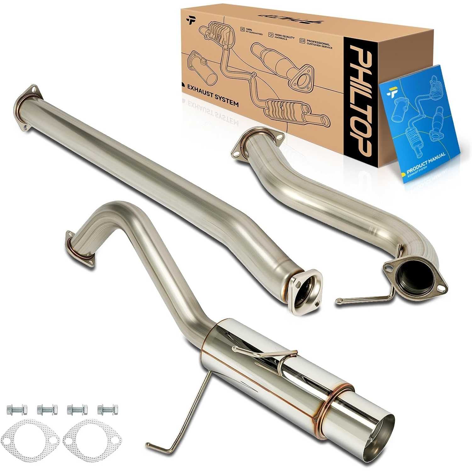 Cat-Back System, Stainless Steel Cat Back Exhaust System Fit for 2015-2017 Subaru WRX/WRX STI