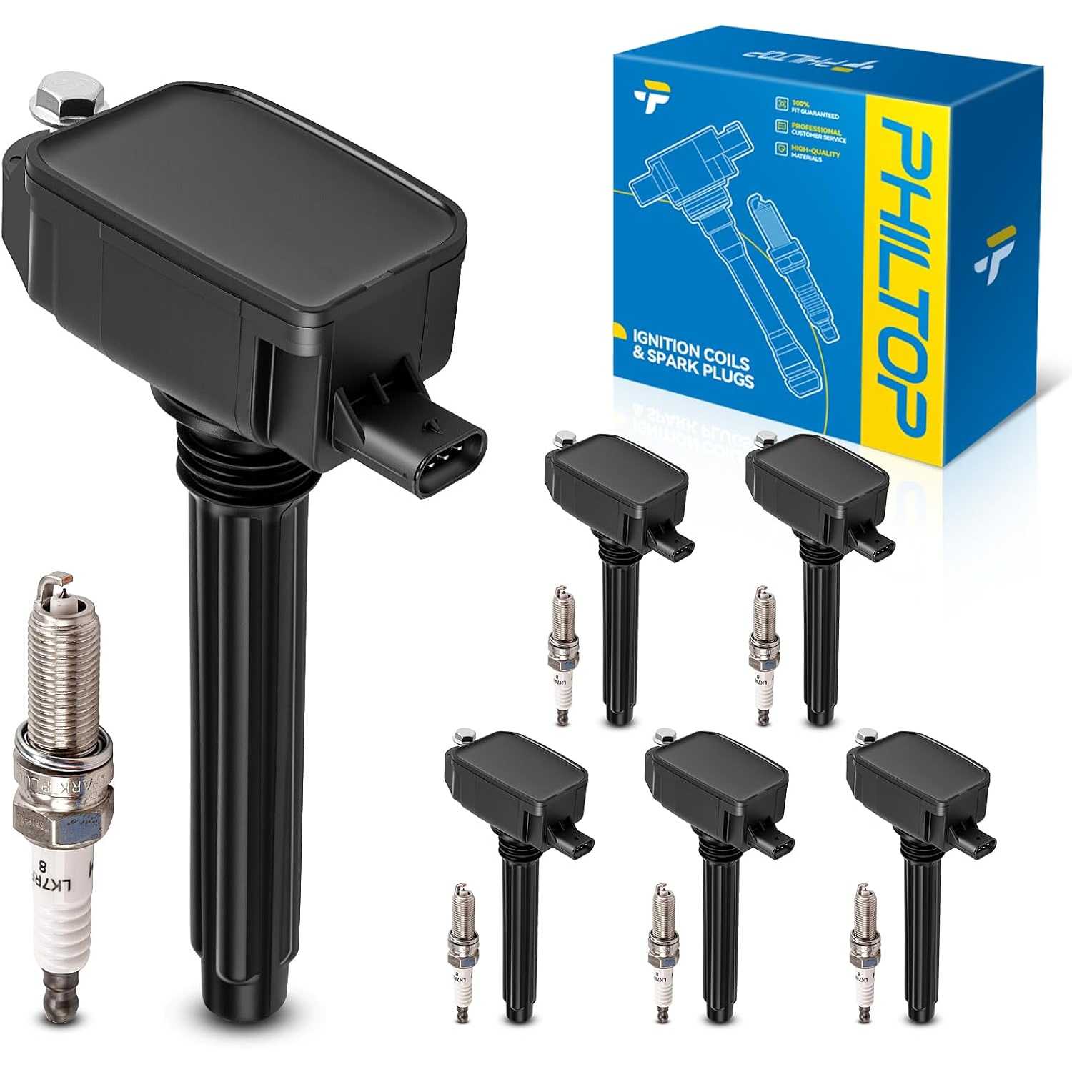Ignition Coil Pack and Iridium Spark Plugs Fits for Jeep 2016-2018 Grand Cherokee 3.6L, 2018 Wrangler