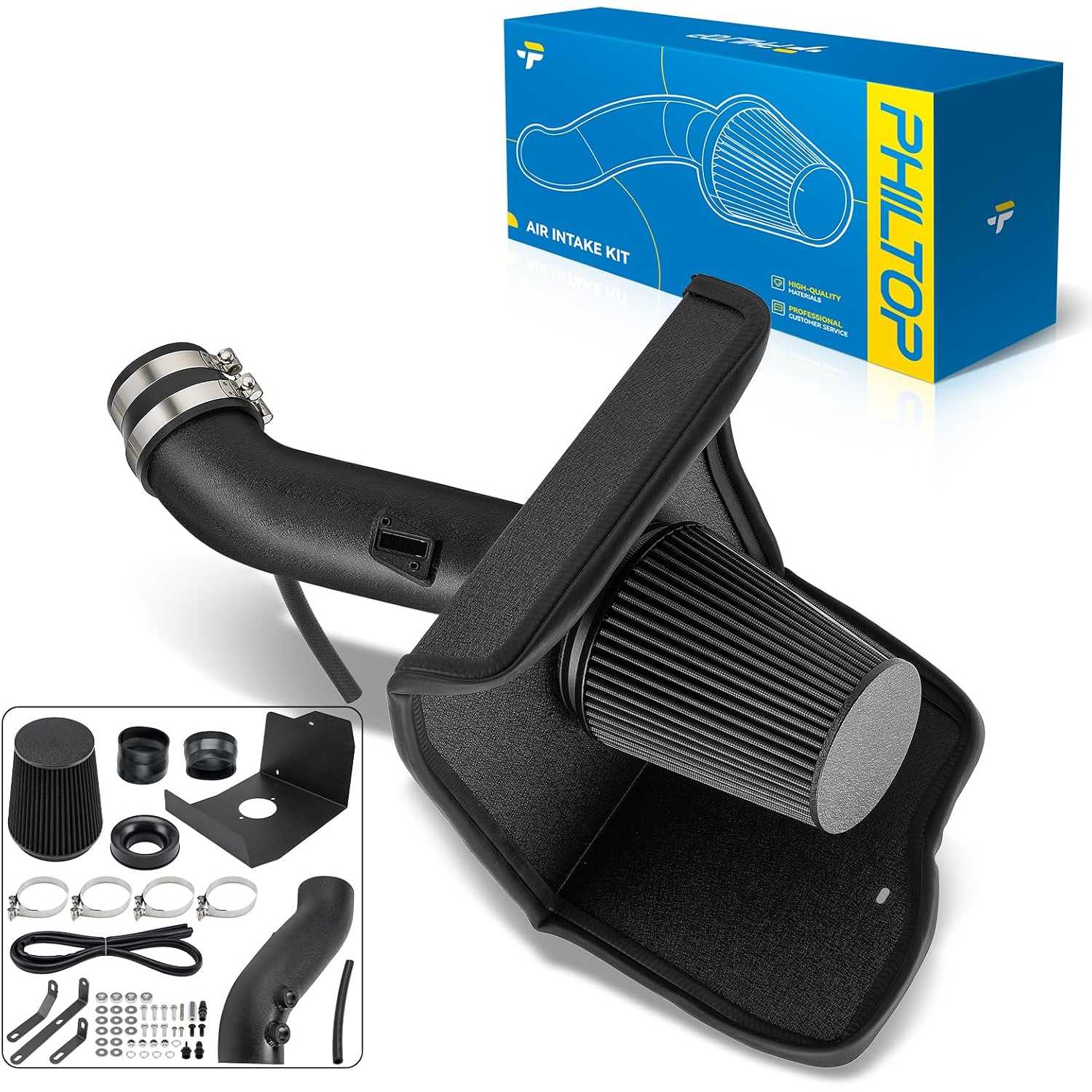 3.75" Cold Air Intake Kit System + Heat Shield Compatible with Toyota for 2012 Tundra Base/Limited 5.7L