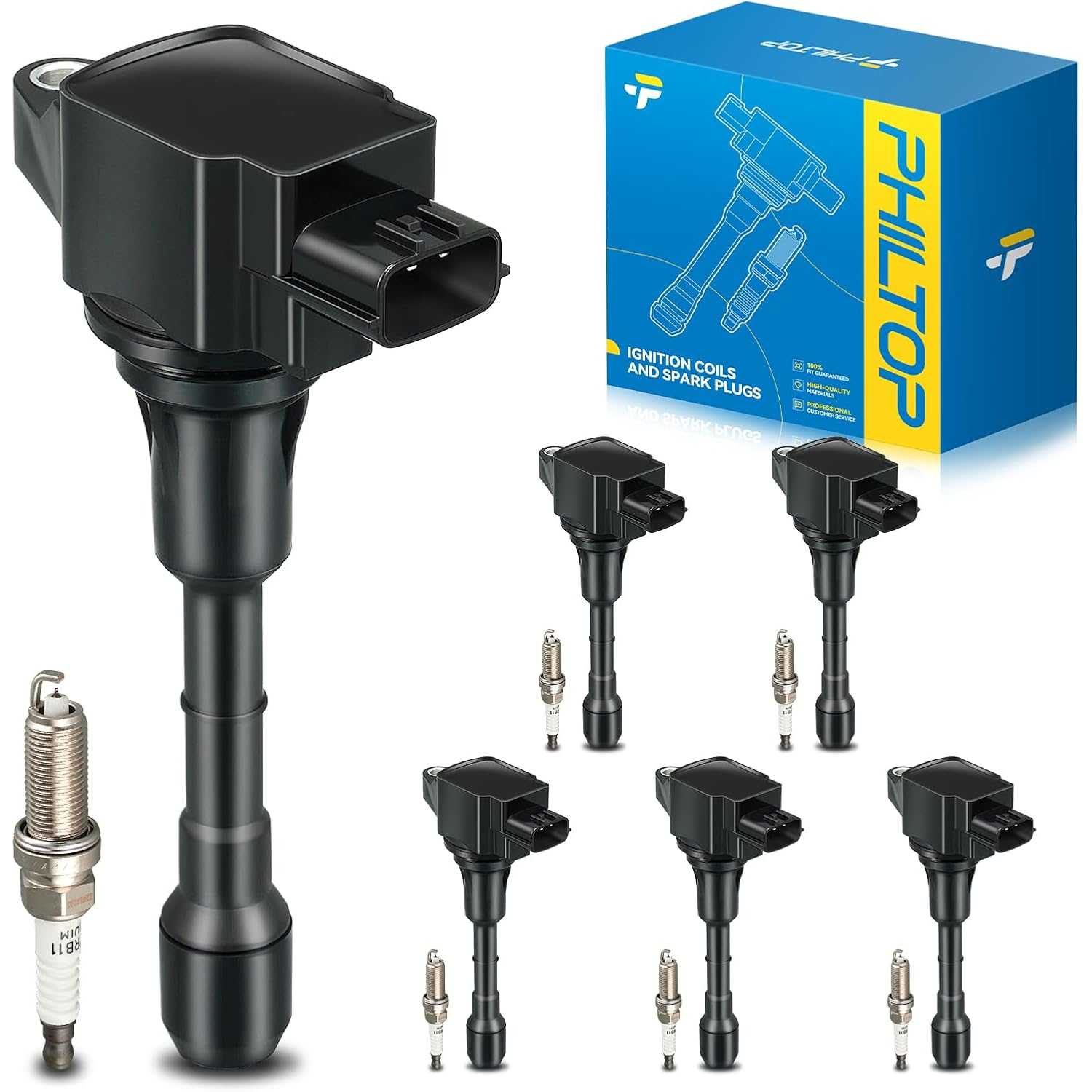 Ignition Coil Pack and Iridium Spark Plugs Fits for Nissan 2009-2015 2017-2023 Murano