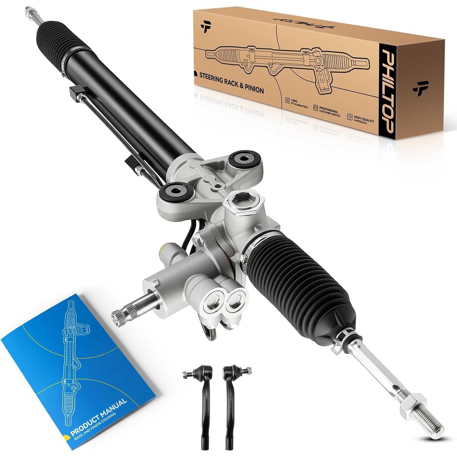 Hydraulic Power Steering Rack & Pinion Kit for 2003 2004 2005 2006 MDX, with Outer Tie Rod Ends, Replace# 26-2722