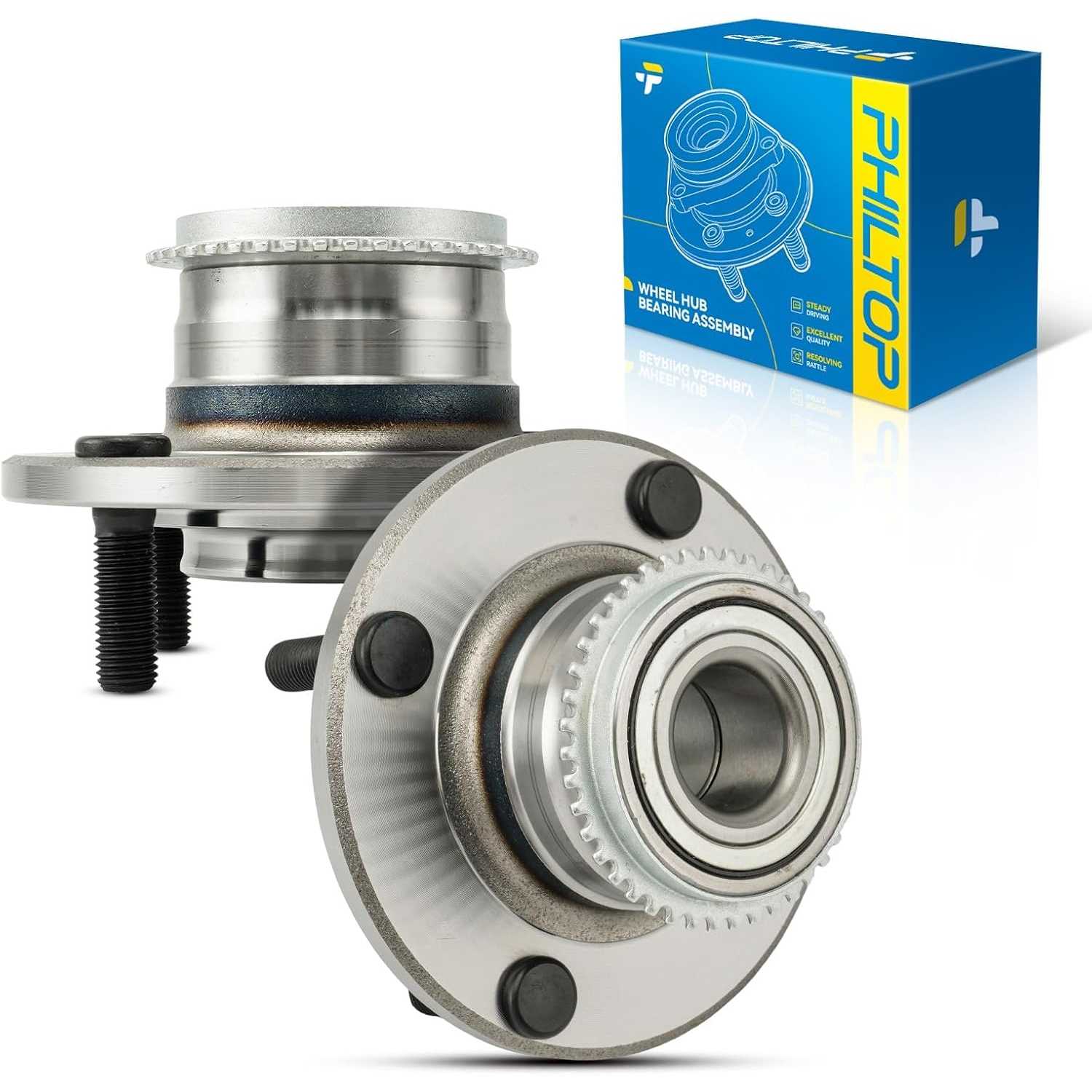 512277 x2 Rear Wheel Bearing Fit for Mitsubishi Lancer 2002-2004 2006, 4 Lugs Wheel Hub Assembly