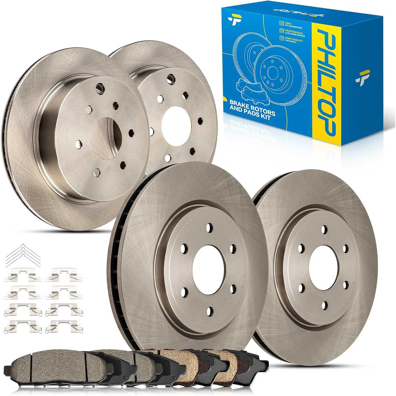 Brake Kit Ceramic Pads & Rotors Fit for Nissan Pathfinder | PHILTOP Brake Kit: Front 11.65 in & Rear 12.12 in Rotors
