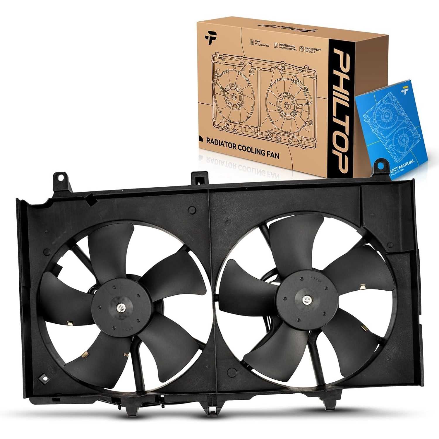 620429 Radiator Cooling Fan Assembly, Compatible with 2003-2007 G35 | for 2003-2006 350Z, (w/Air Conditioning)