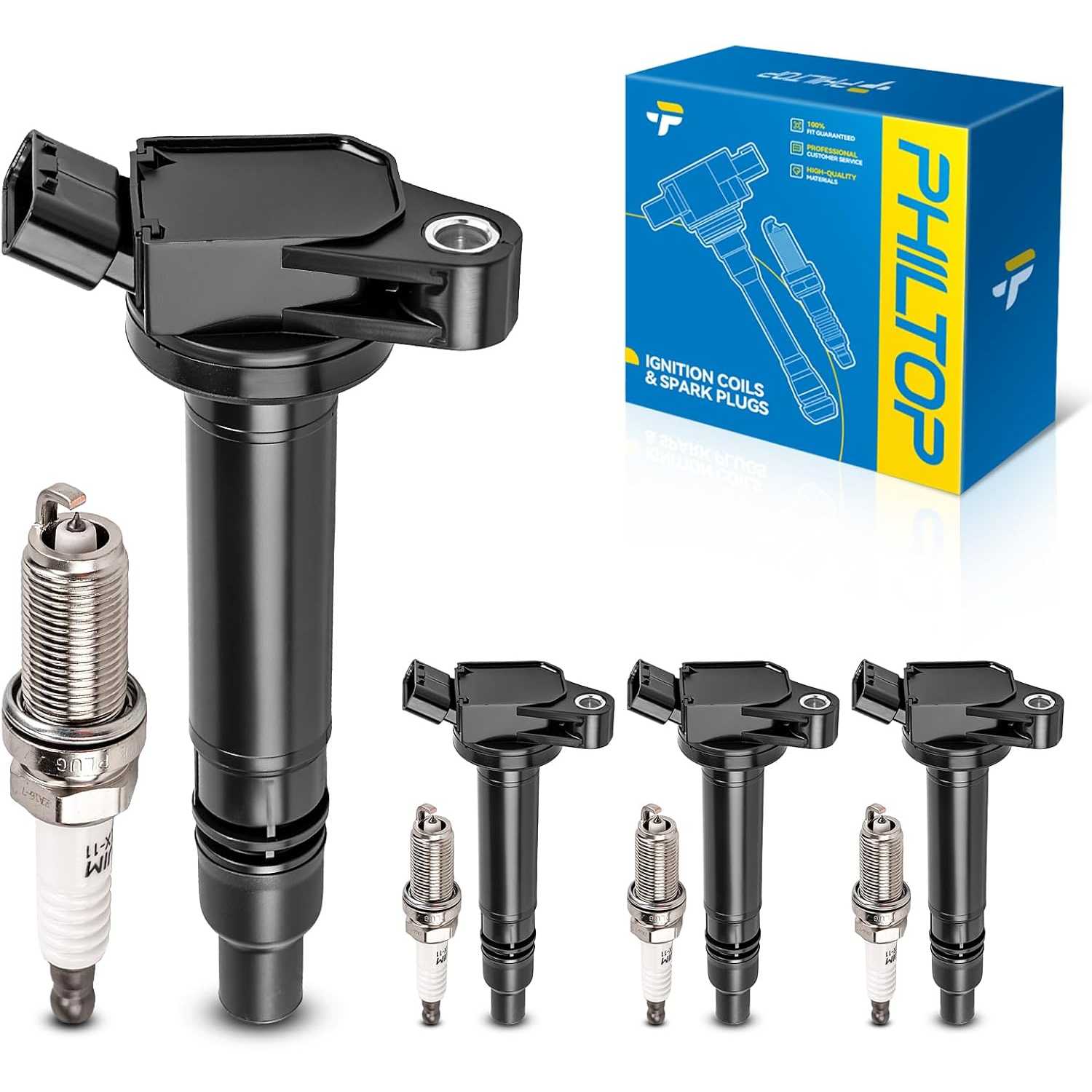 Ignition Coil Pack and Iridium Spark Plugs Fits for Toyota 2010-2013 2015-2017 Camry 2.5L, 2010-2018 RAV4 2.5L