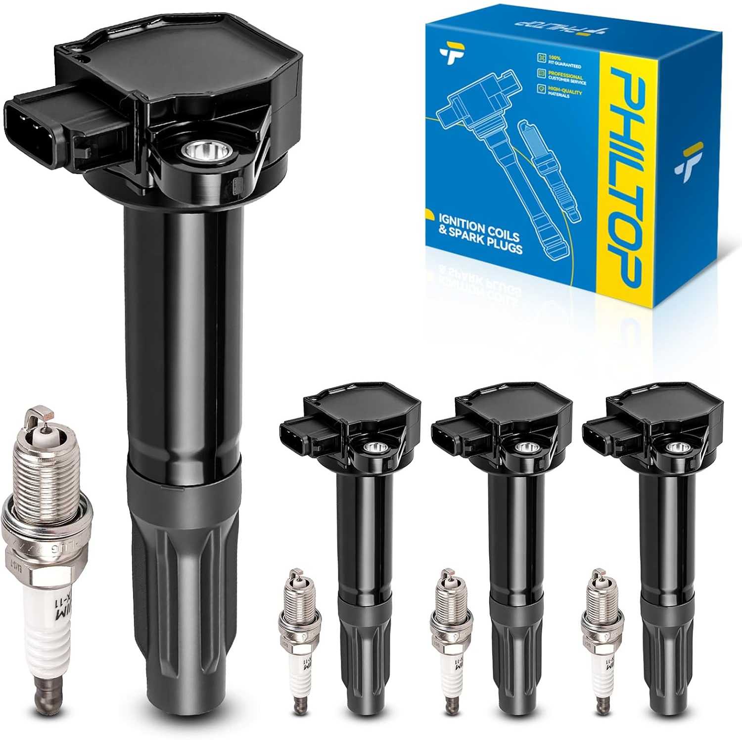 Ignition Coil Pack and Iridium Spark Plugs Fits for Subaru 2010-2012 Outback 2.5L, Subaru 2010-2012 Legacy 2.5L