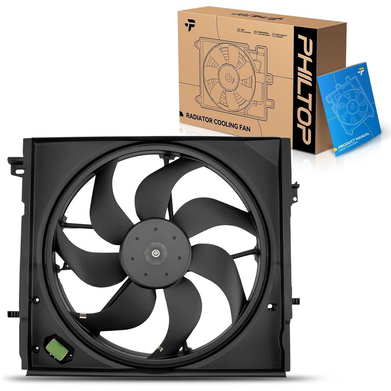 624660 Radiator Cooling Fan Assembly, Compatible with 2017-2022 Rogue Sport, Qashqai, Replace # 624660, NI3115162