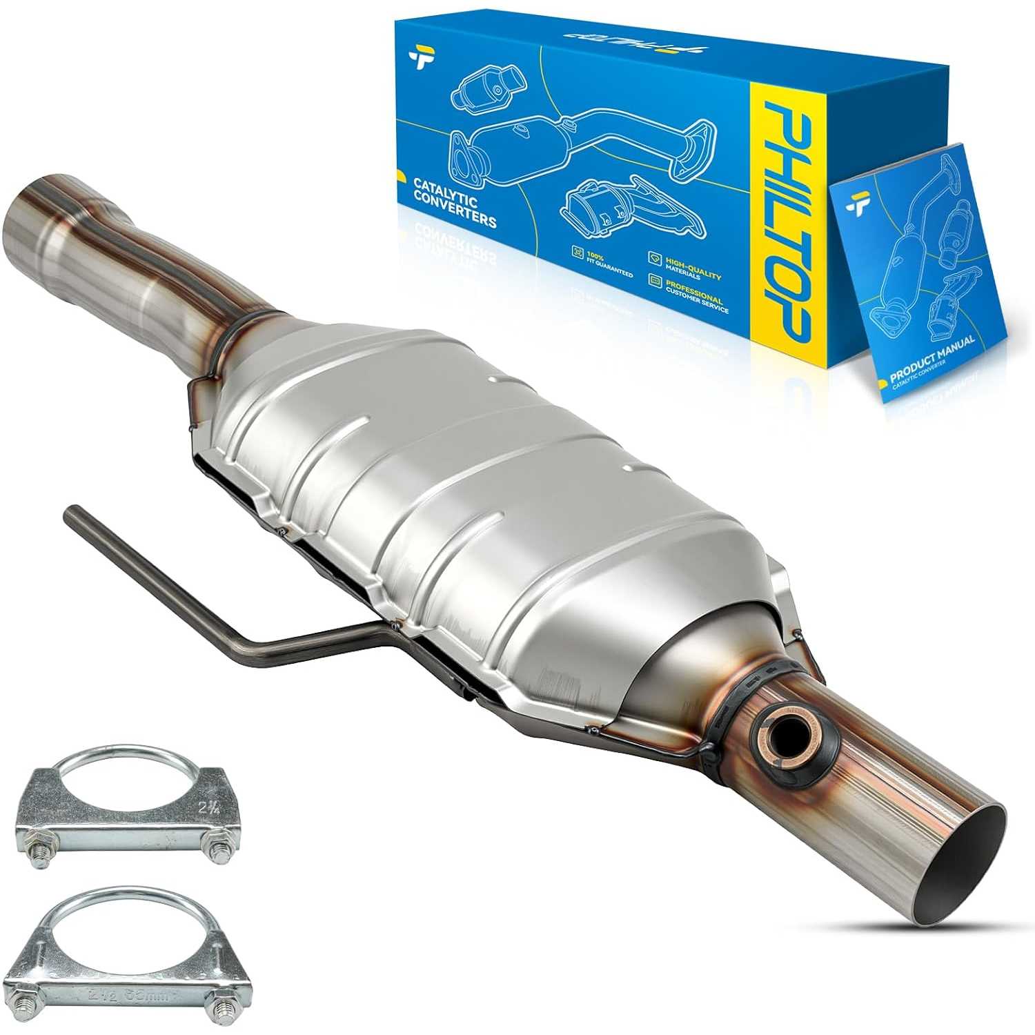 1997-2000 Jeep Wrangler 2.5L L4/4.0L L6 | Rear Catalytic Converter | OE#52018934/15841 - PHILTOP
