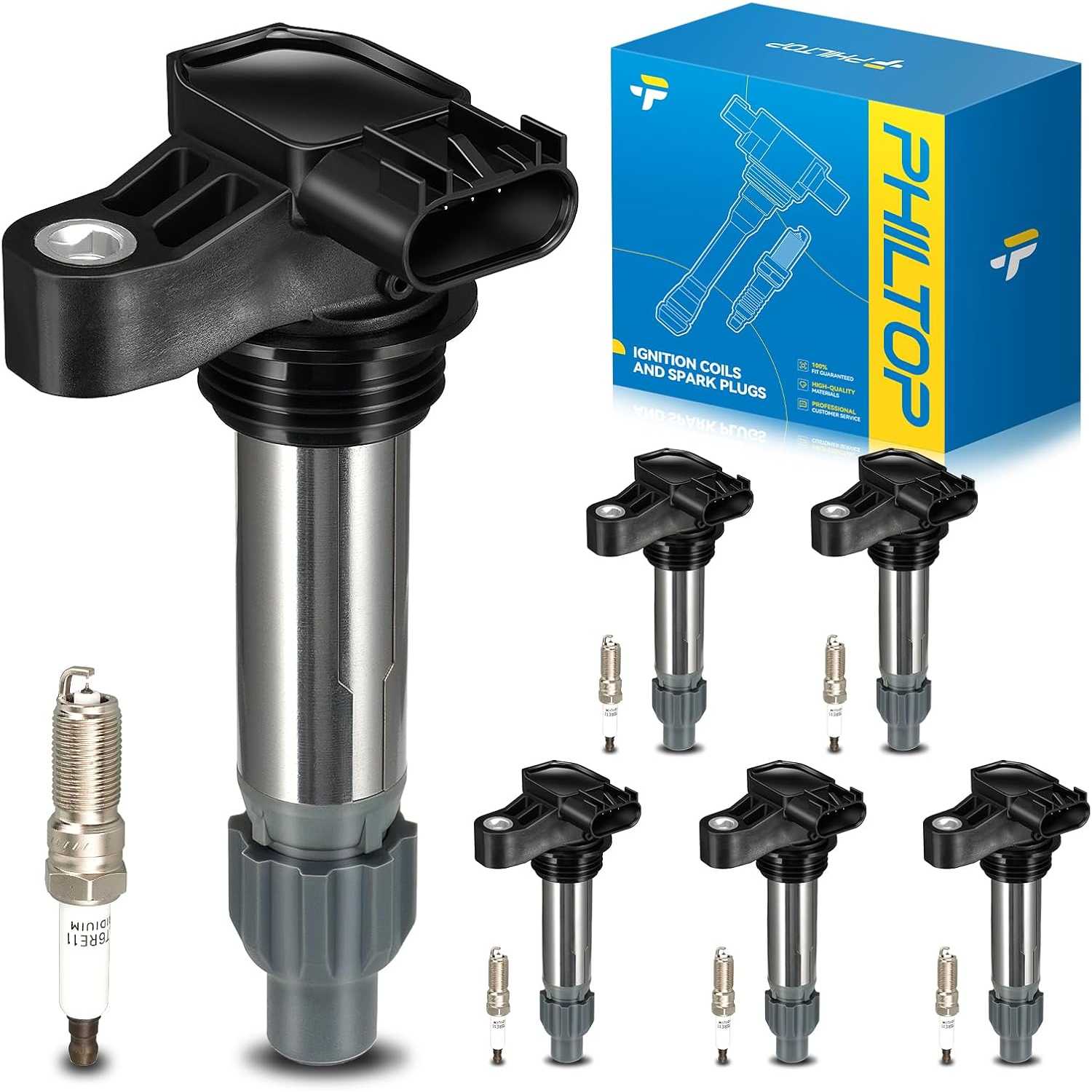 Ignition Coil Pack and Iridium Spark Plugs Fits for Chevrolet 2010-2017 Traverse, 2014-2019 Impala 3.6L