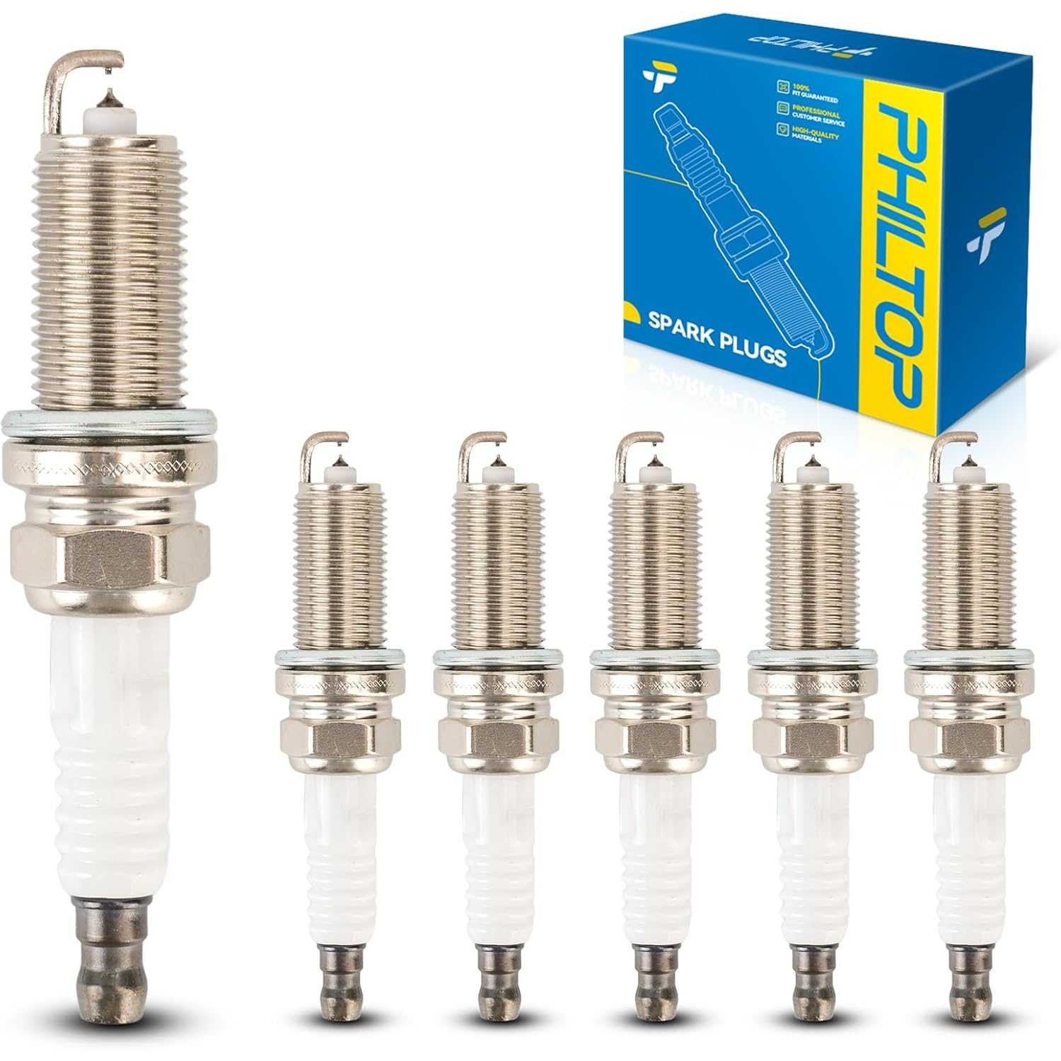 6PCS Double Iridium 6176 Spark Plugs, Replacement for Highlander, Sienna, RX350, ES350, Camry, Avalon, RAV4, Venza
