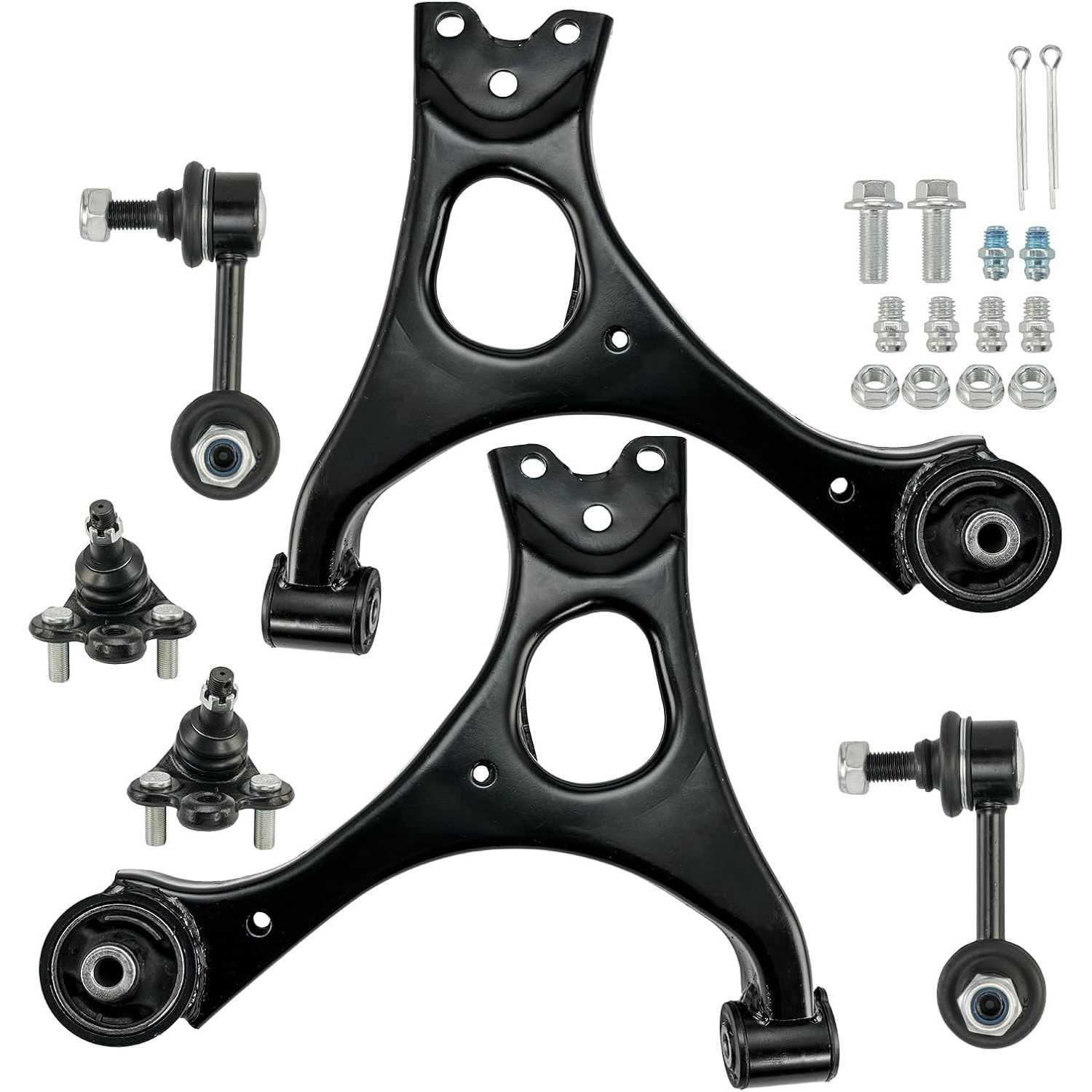 6Pcs Suspension Kit Front Lower Ball Joint Control Arm Sway Bar End Link Fit for 2006-2011 Civic 1.3/1.8L, CSX