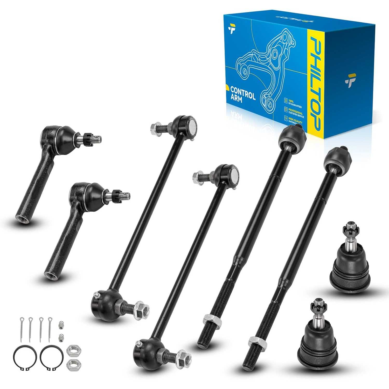 Front Suspension Kit & Lower Ball Joints & Stabilizer/Sway Bar End Links & Outer Inner Tie Rod Ends for Chrysler Town...