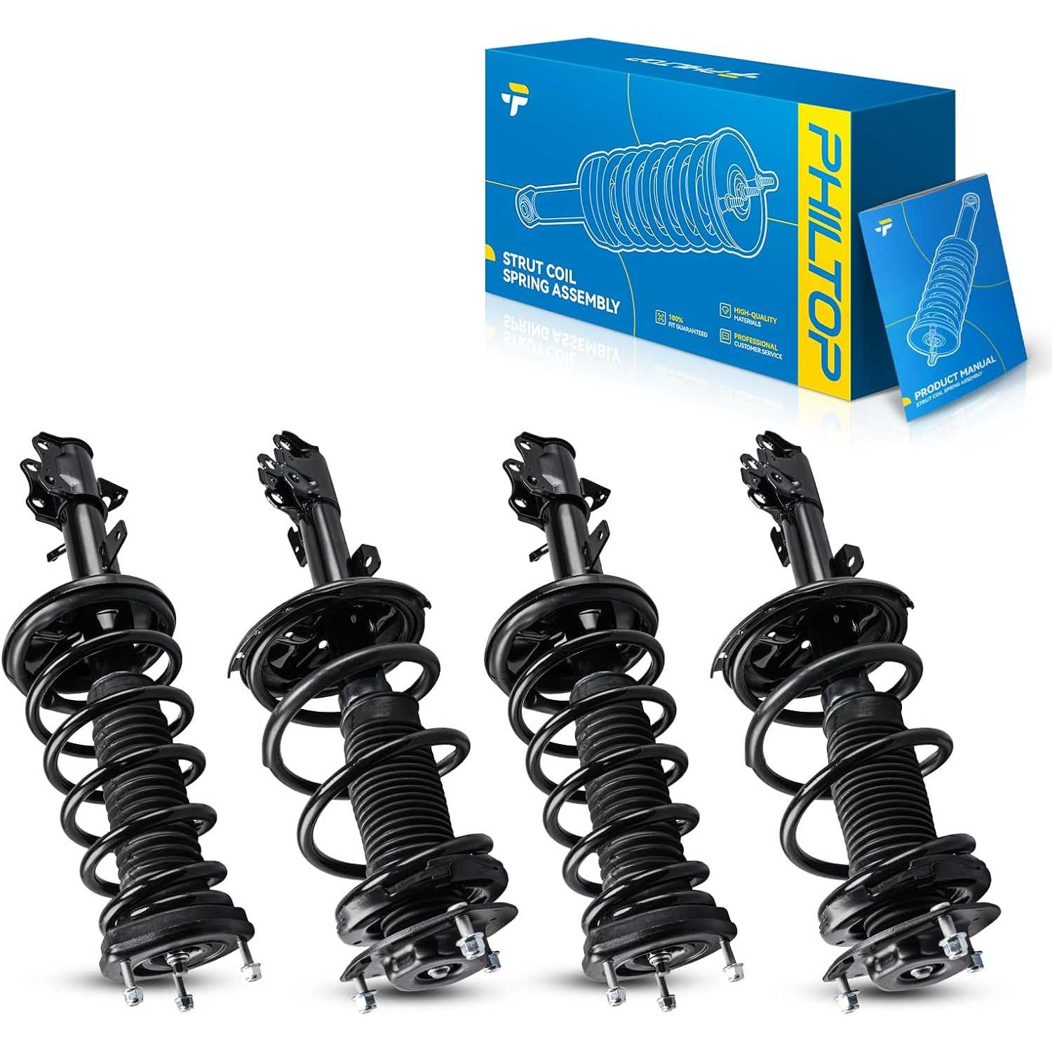 Front Rear Complete Struts w/Spring for 2001-2003 Toyota Highlander 271498/271499/271494/271495 - Quick Fit Kit‌ 4PCS