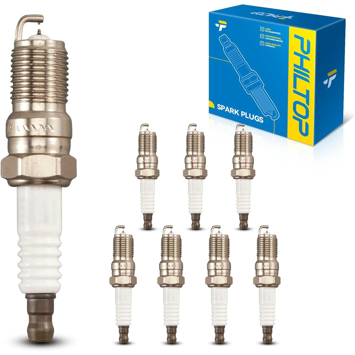 8PCS Double Iridium PTR5D-10 Spark Plugs, Replacement for Silverado 1500, Tahoe, Yukon, Silverado 2500 HD, Sierra 1500