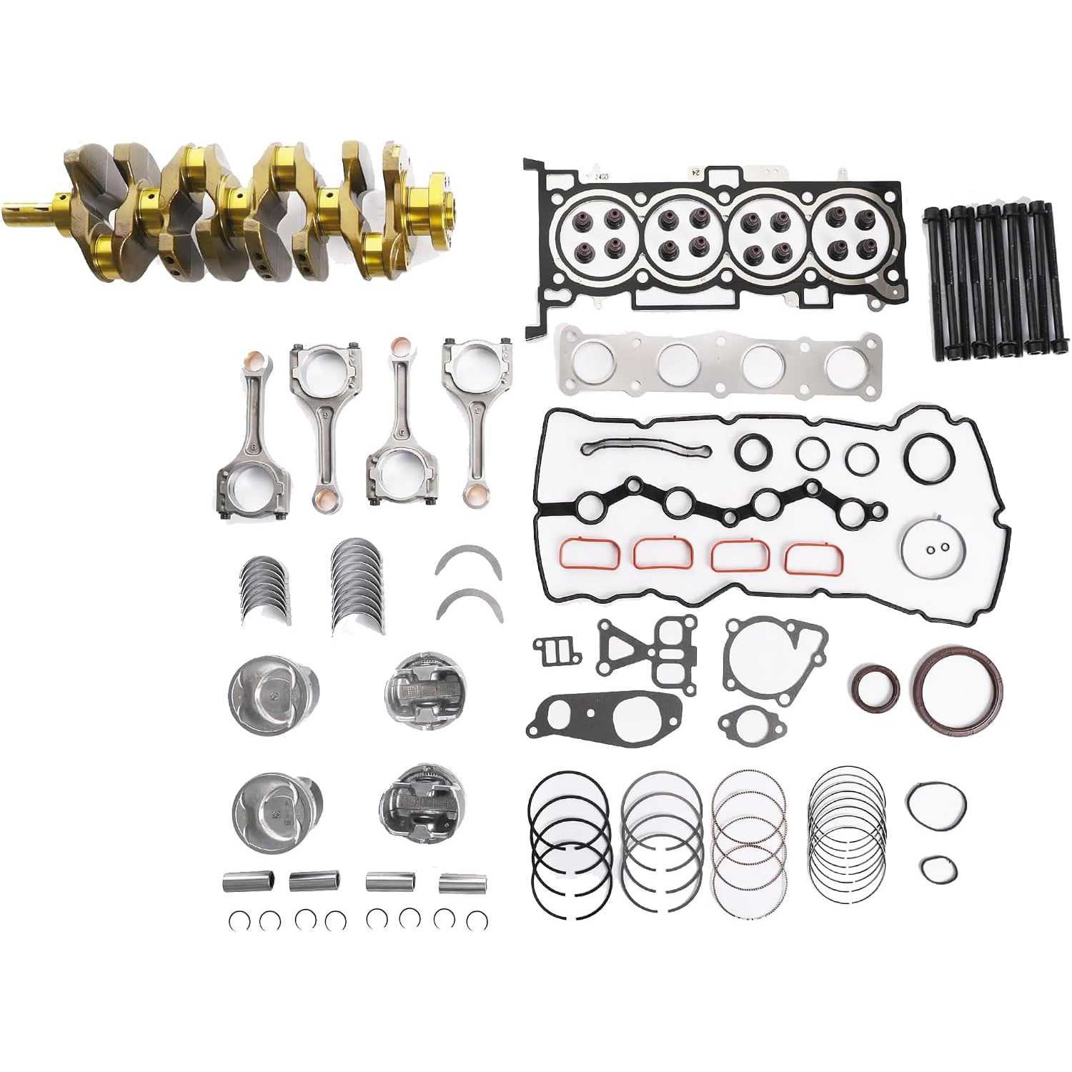 Head Gasket Set Engine Rebuild Overhaul Kit Crankshaft Kit for Hyundai Sonata 2011-2016, Kia Optima 2011-2018