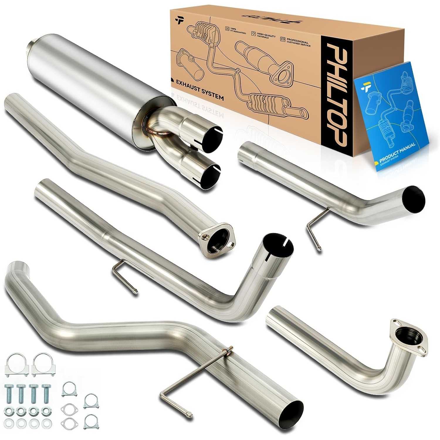 Cat-Back System, Stainless Steel Cat Back Exhaust System Fit for 2004-2015 Nissan TITAN