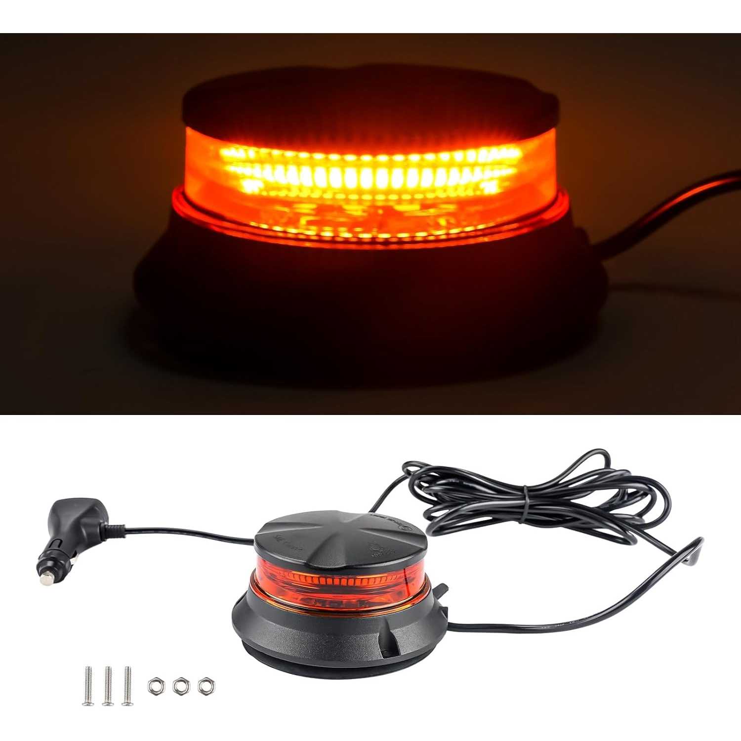 Strobe Flash Lights 30LED Beacon Amber Warning Light Roof Top Emergency Flashing Light Magnetic/Screw Installation12V...