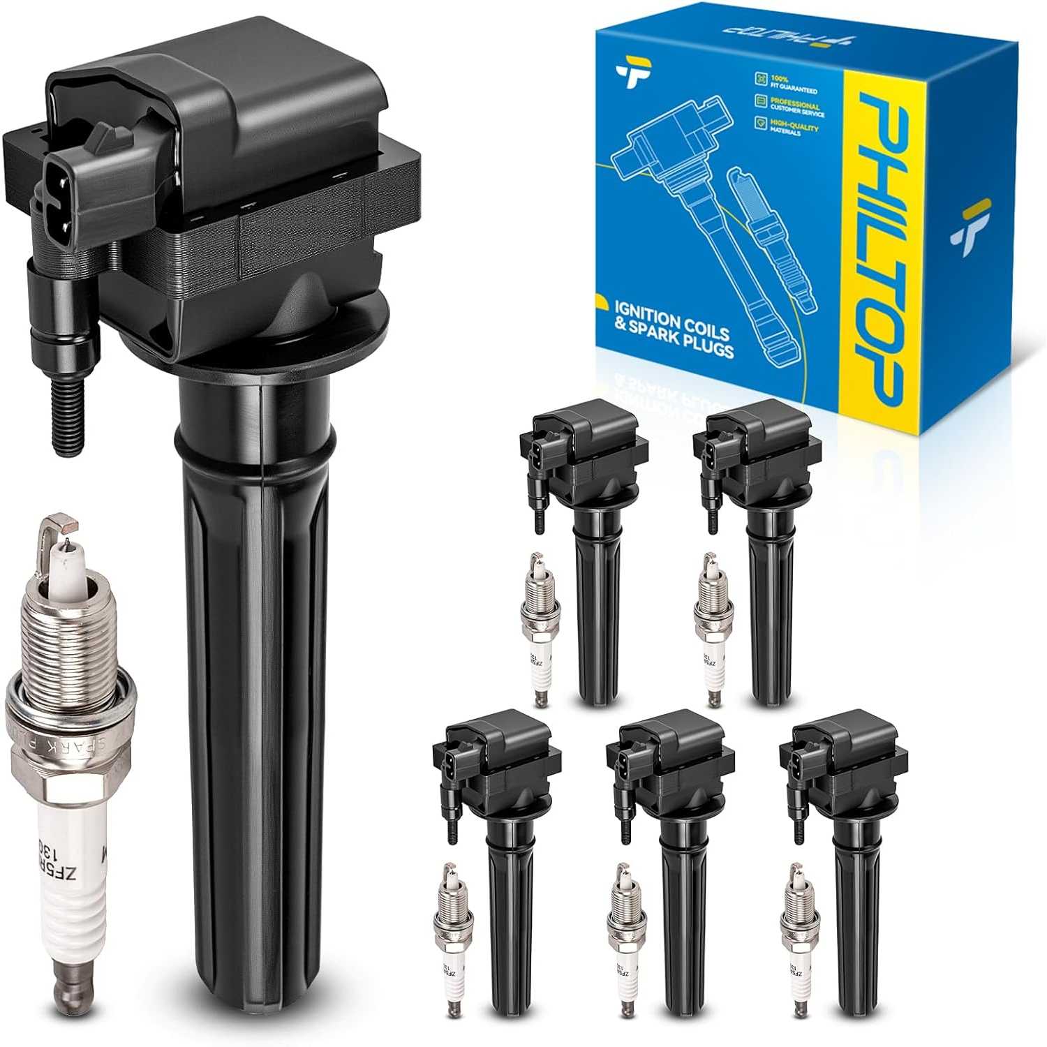 Ignition Coil Pack and Iridium Spark Plugs Fits for Chrysler 2004-2006 Pacifica 3.5L, 2005 300 3.5L, 1999-2004 300M