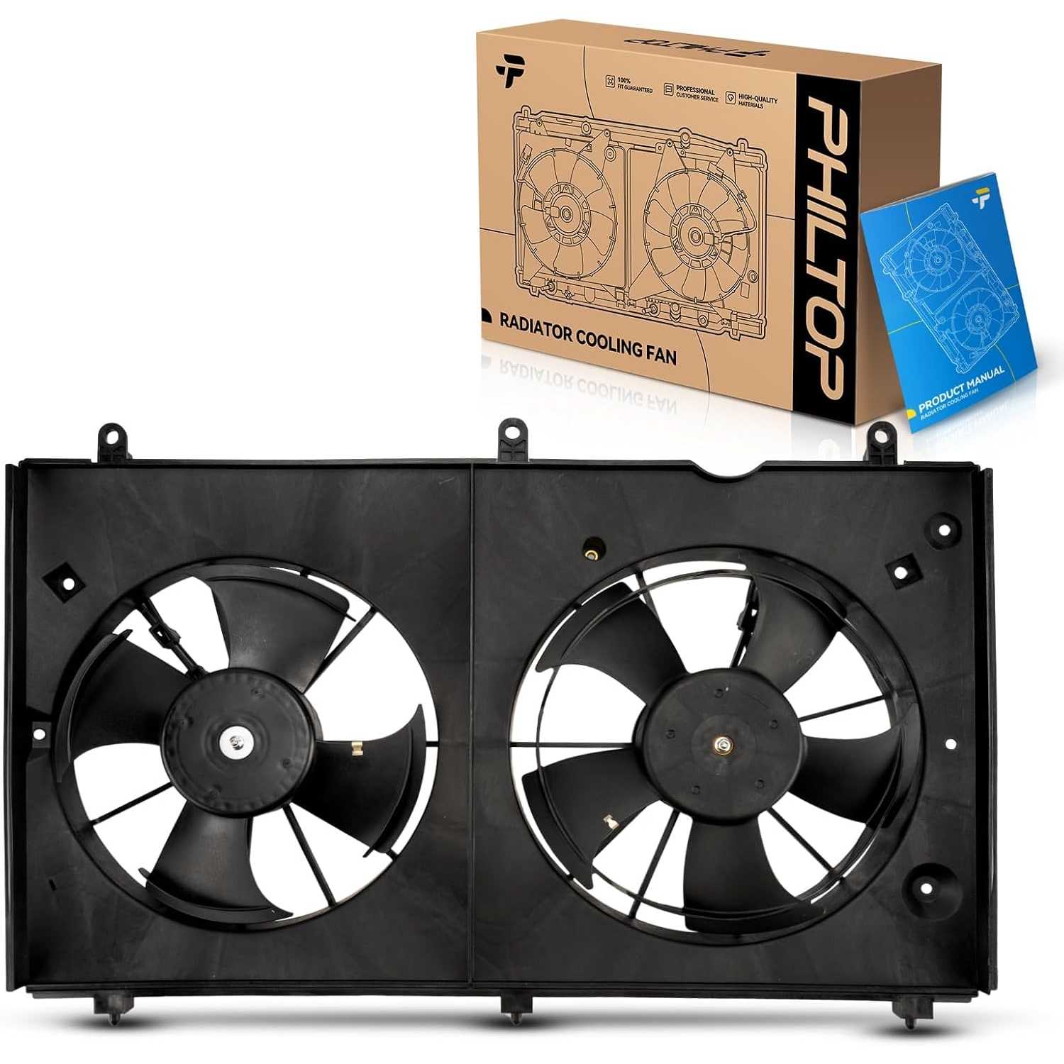 620257 Radiator Cooling Fan Assembly, Compatible with 2003-2007 Accord 2.4L, Replace # 19030RAAA02, 19015RAAA02