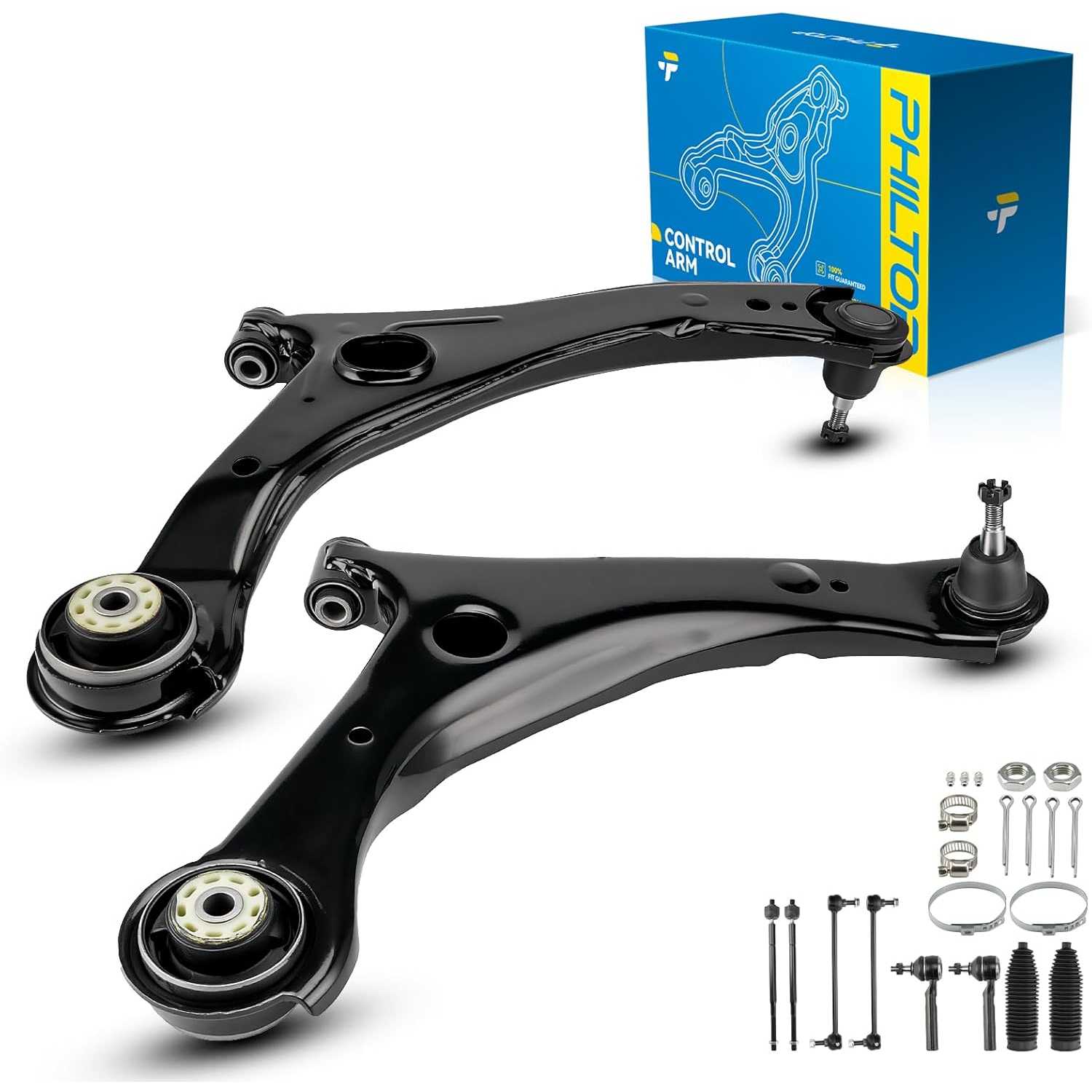 Front Suspension Kit Lower Control Arm w/Ball Joint & Sway Bar End & Outer Tie Rod End Link Compatible with Dodge Gra...