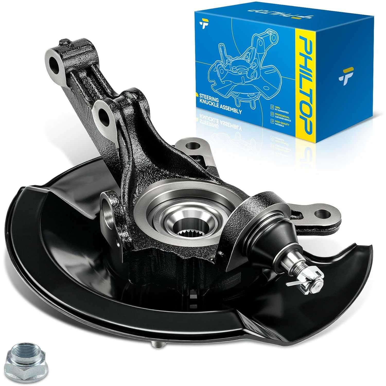 Front steering knuckle and hub assembly Compatible with 2001-2002 Honda Civic,Passenger Side