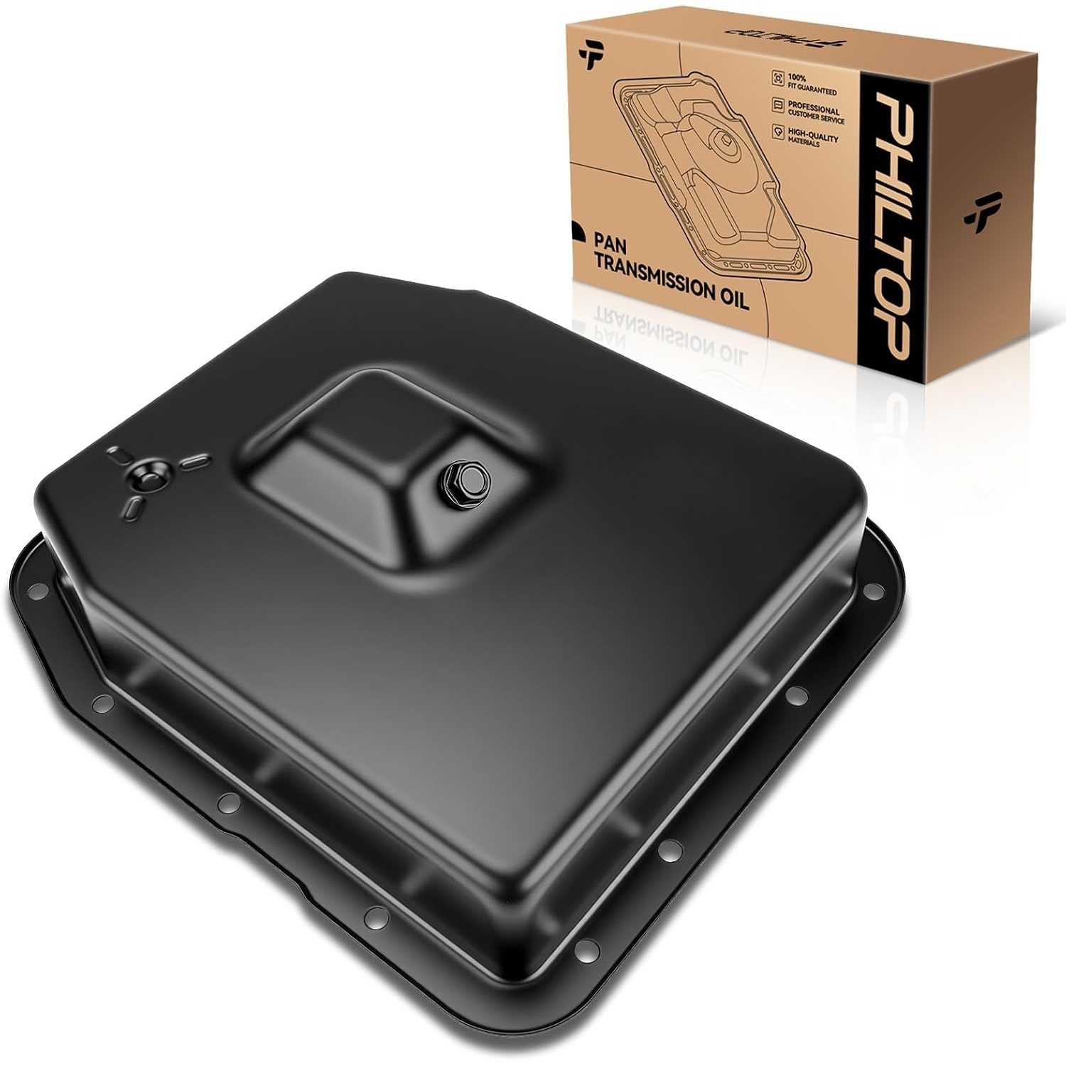 265-813 Transmission Oil Pan with Drain Plug, Fits 4R70W 4R75W 4R75E AOD-E Transmission, Ford, Crown Victoria