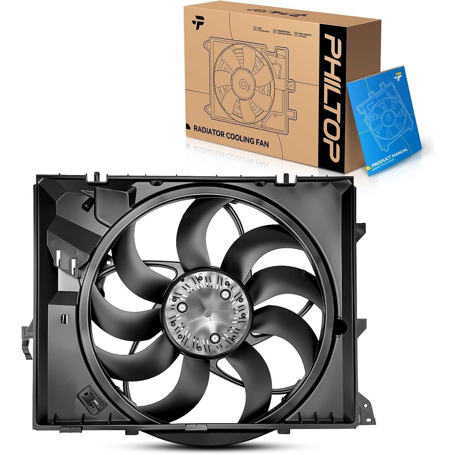Engine Radiator Cooling Fan Assembly Compatible with BMW Models - 323i 2006-2011, 325i 2006, 325xi 2006, 328i 2007-2013