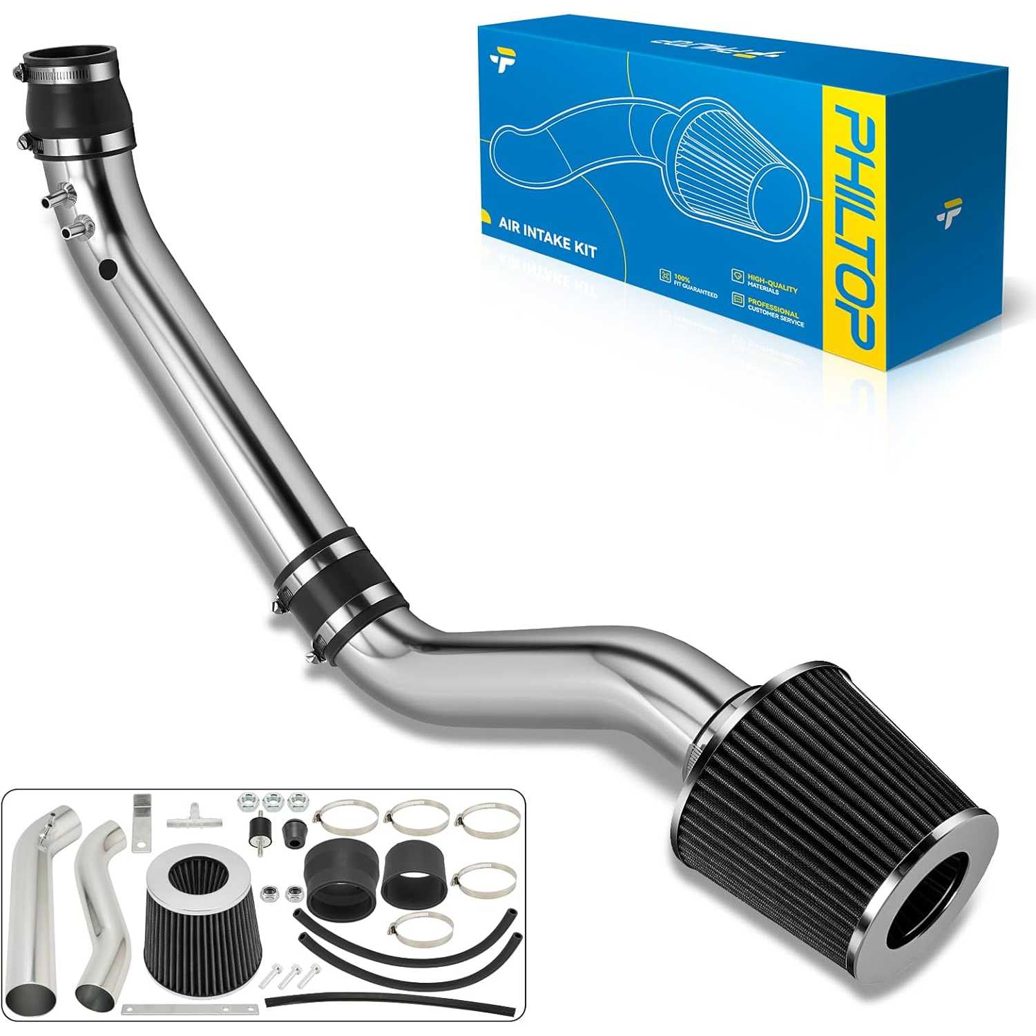 2.75" Cold Air Intake Kit System Compatible with Honda for 1999-2000 Civic EX/HX/Si, High Performance, Black