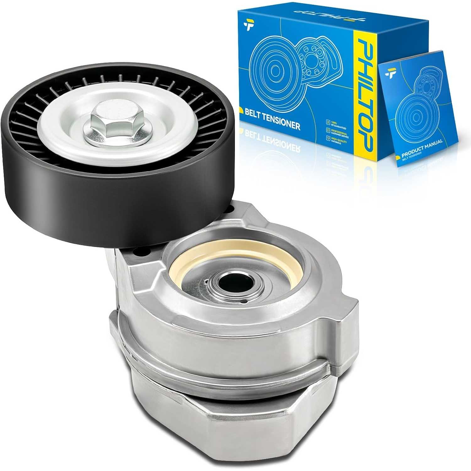Belt Tensioner Assembly with Pulley Compatible with Chrysler PT Cruiser 2001-2010, Dodge Neon 2003-2005 2.4T, OE# 45545