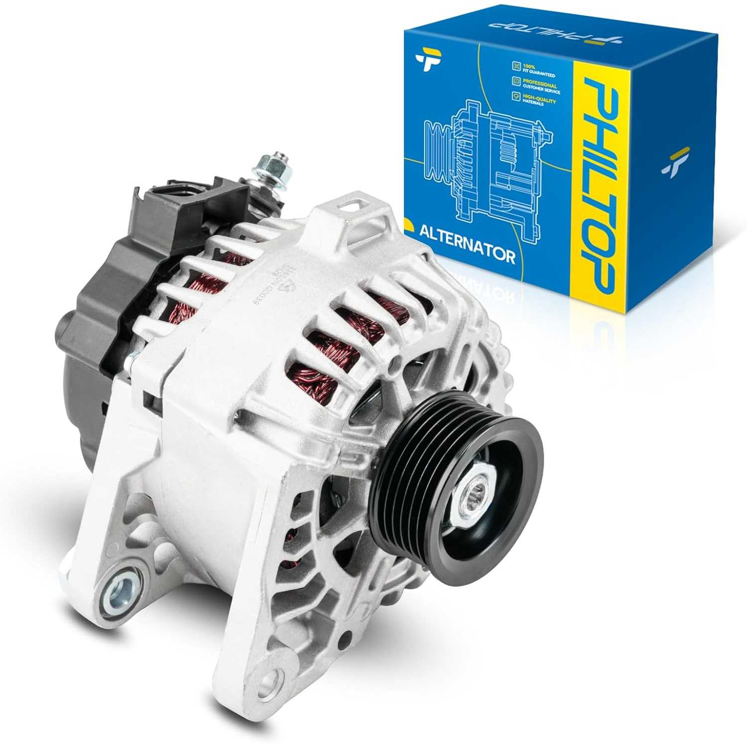 11610N Alternator Compatible with Kia, Hyundai, 2014-2016 Forte 1.8L, 2012-2013 Soul 2.0L, 2013-2017 Elantra GT