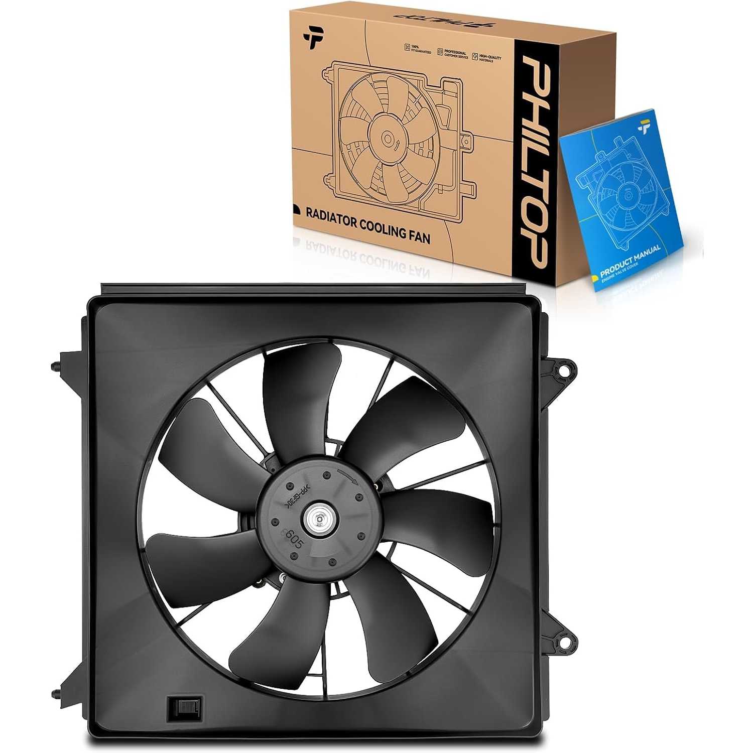 621357 Radiator Cooling Fan Assembly, Compatible with 2.4L for: 2008-2012 Accord, 2012-2015 Crosstour, 2009-2014 TSX
