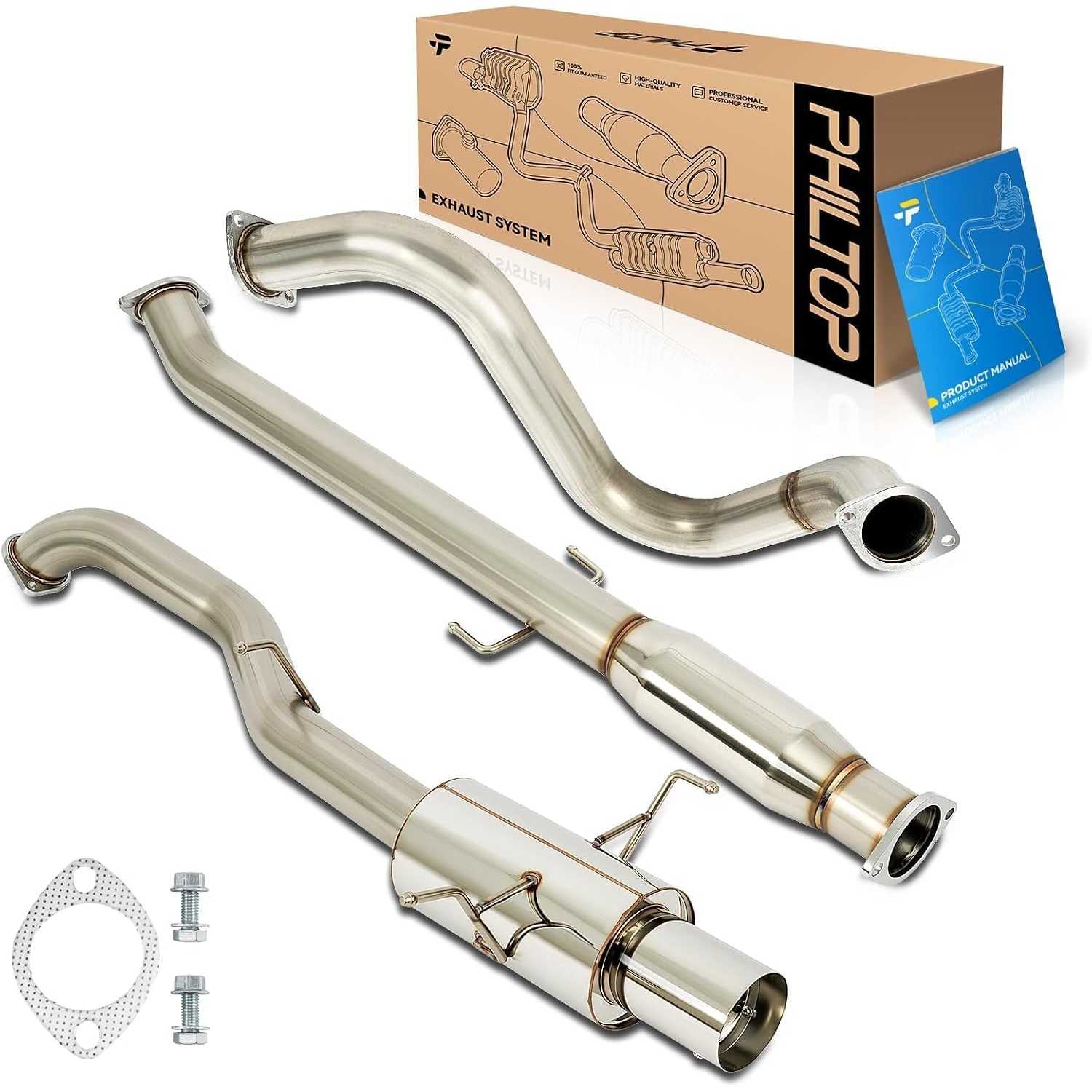 Cat-Back System, Stainless Steel Cat Back Exhaust System Fit for 2007-2012 Nissan Sentra SE-R Spec V/SE-R L4 2.5L