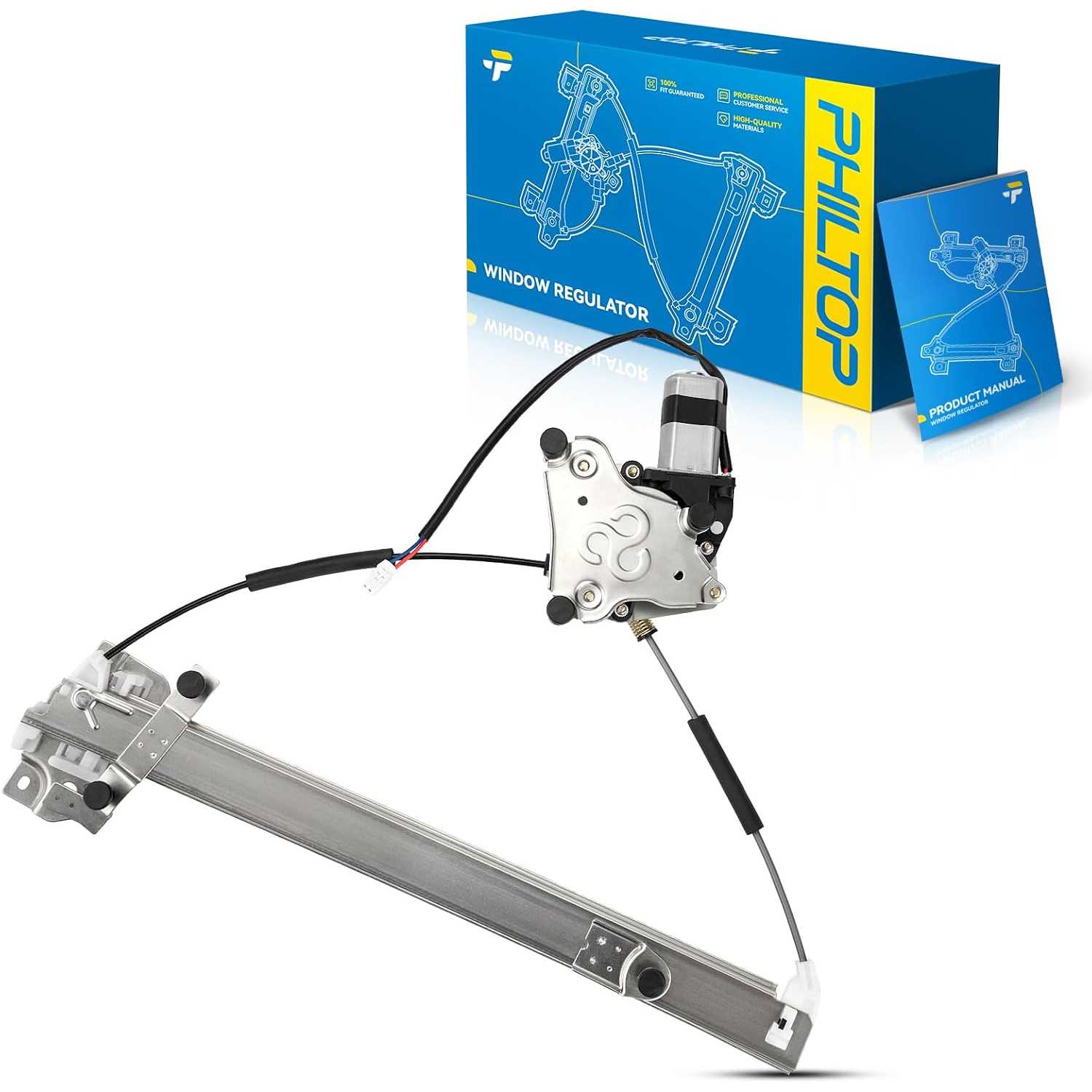 Front Left Driver Side Power Window Regulator and Motor Assembly Compatible with 1999-2003 Mazda Protege 2002-2003 Ma...