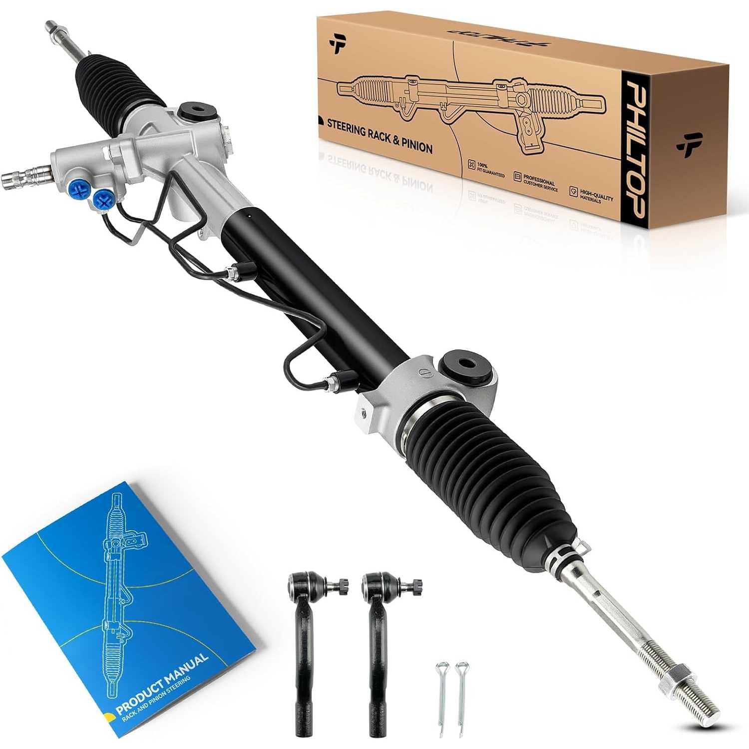 Hydraulic Power Steering Rack & Pinion Kit for 2007-2011 Camry GAS, 2007-2012 ES350, with Outer Tie Rod Ends