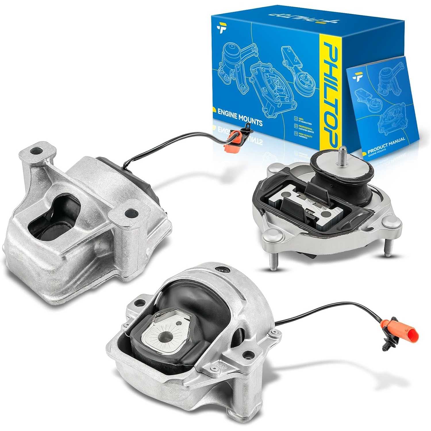 3PCS Engine Motor Mount Set Compatible with 2009-2016 Audi A4, Transmission Mounts Replacement for 2008-2017 Audi A5