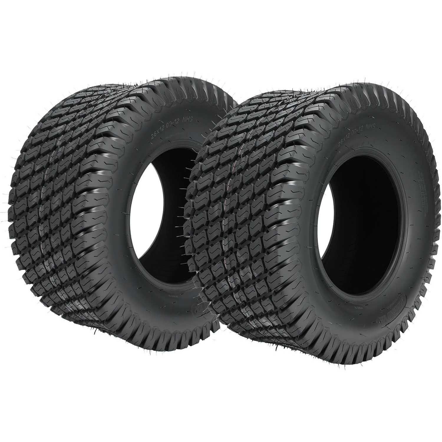 26x12-12 ATV UTV Tires, 4-Ply Super Mud Lawn Mower, Golf Carts, Yard Trailers Tires,Set of 2