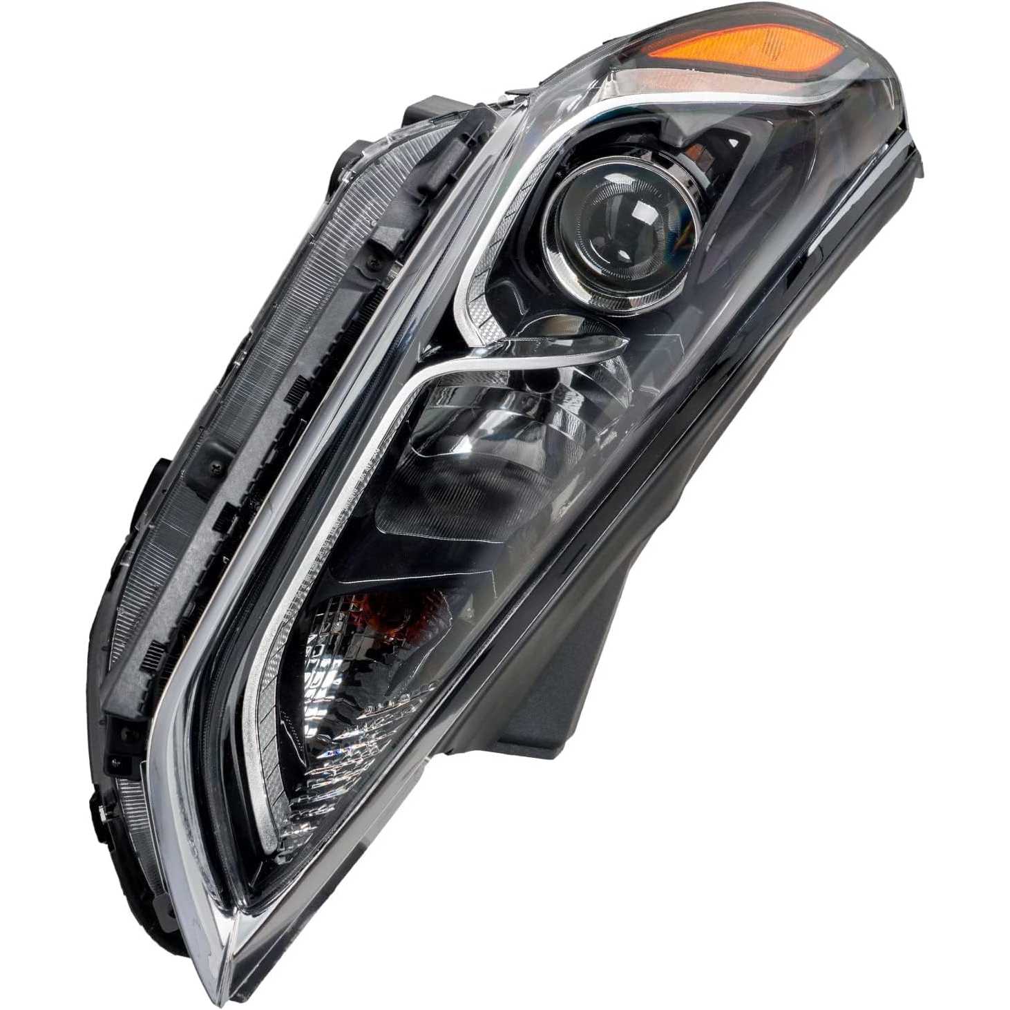 Projector Headlight Assembly fit for Hyundai Sonata 2.4L/2.0T/1.6T | OE Headlamp Assembly Black Housing Amber Reflect...