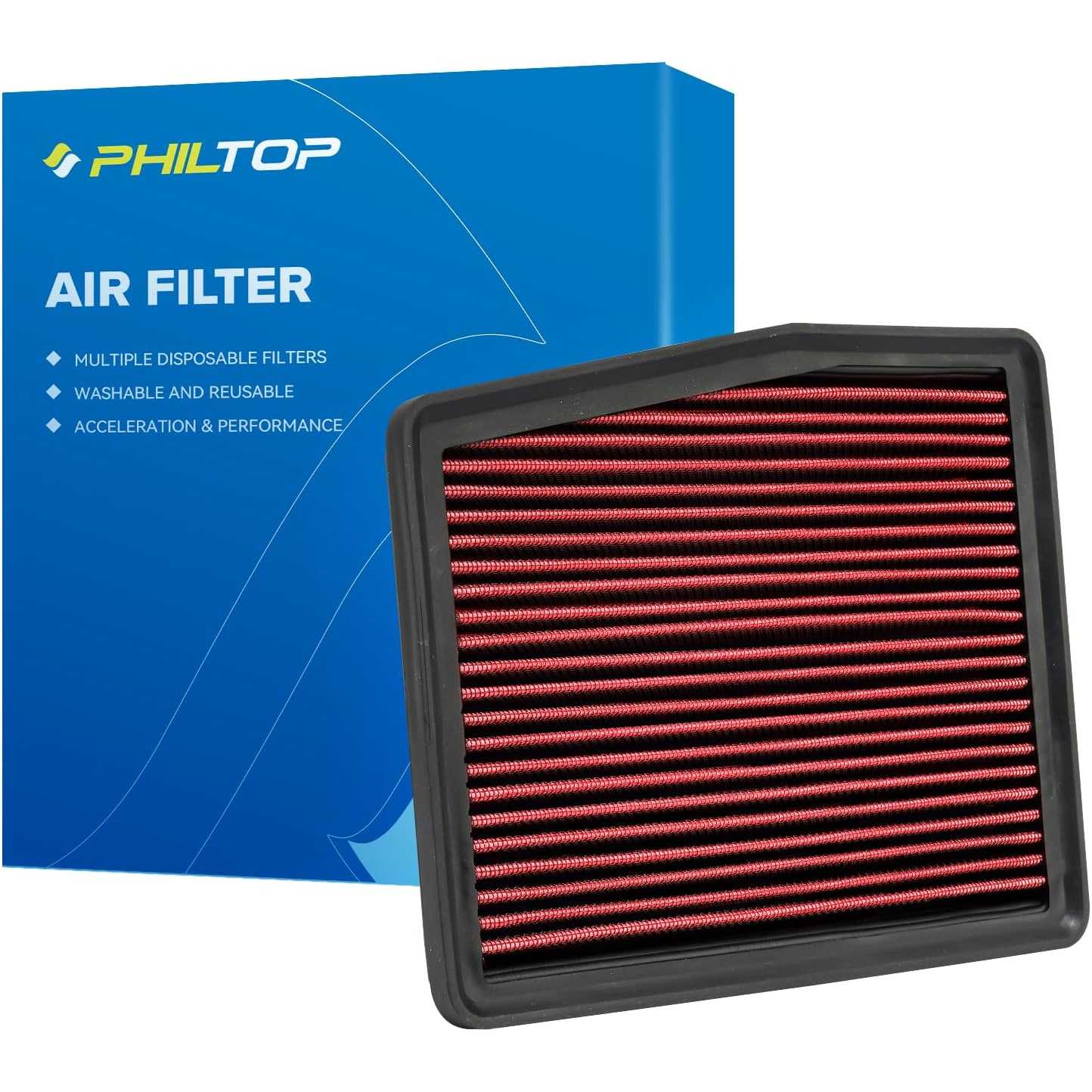 PHILTOP Engine Air Filter | Hyundai Santa Fe 2021 Kia Sorento 2021 Hyundai Sonata 2020 | CA12817