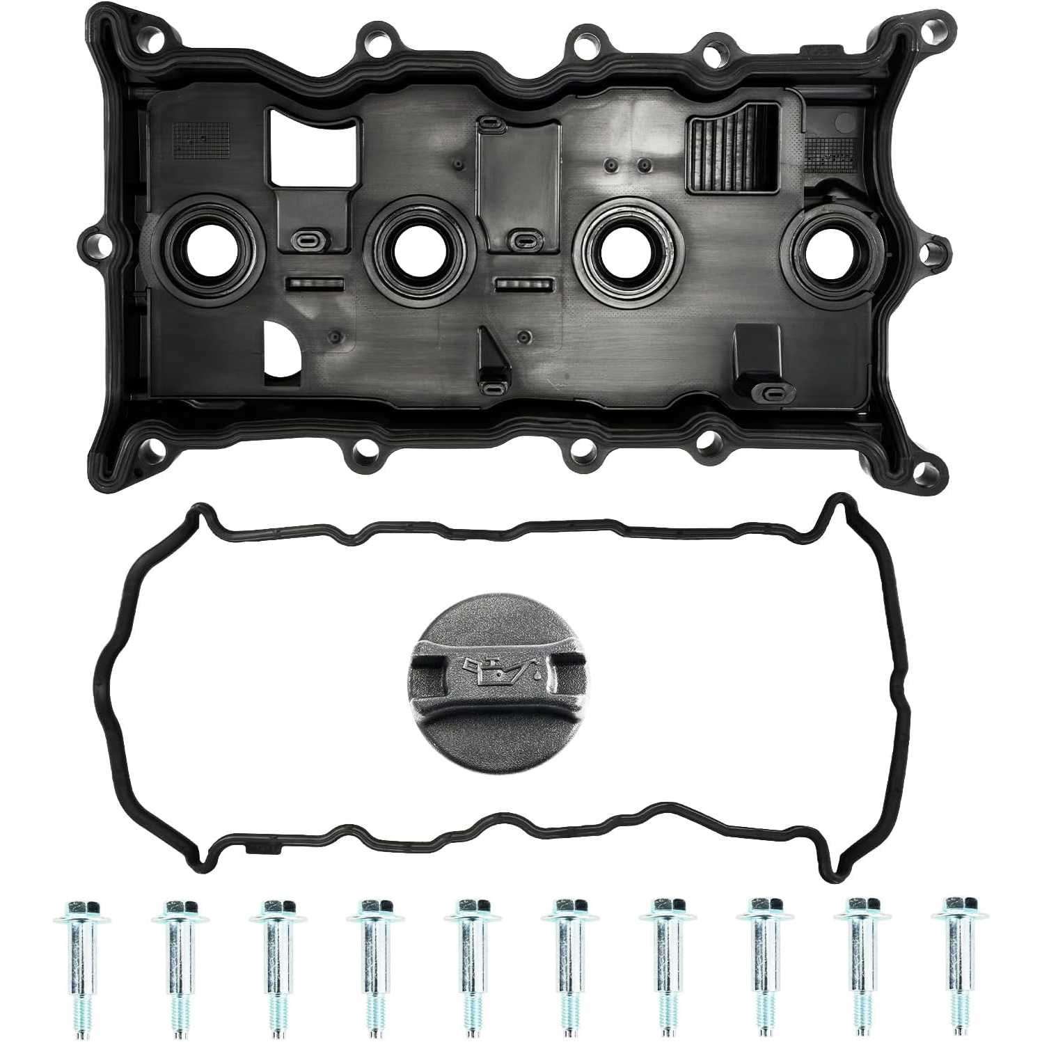 Engine Valve Cover with Gasket & Bolts Compatible with Nissan Altima 2007-2013, Rogue 2008-2013, Rogue Select 2014-2015