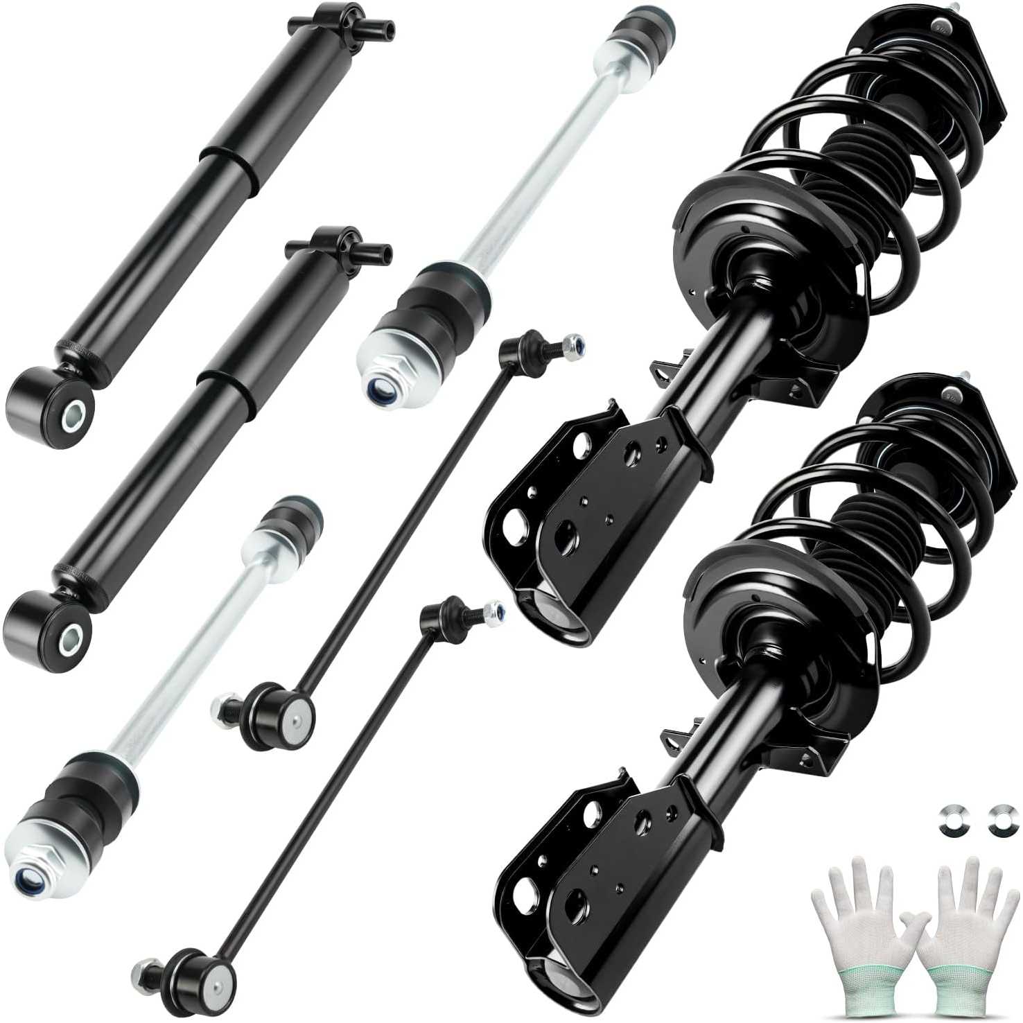 Set of 8 Front and Rear Strut and Spring Stabilizer Bar Link Assembly Set LoadedCompatible with GMC Acadia 2013 2014 ...