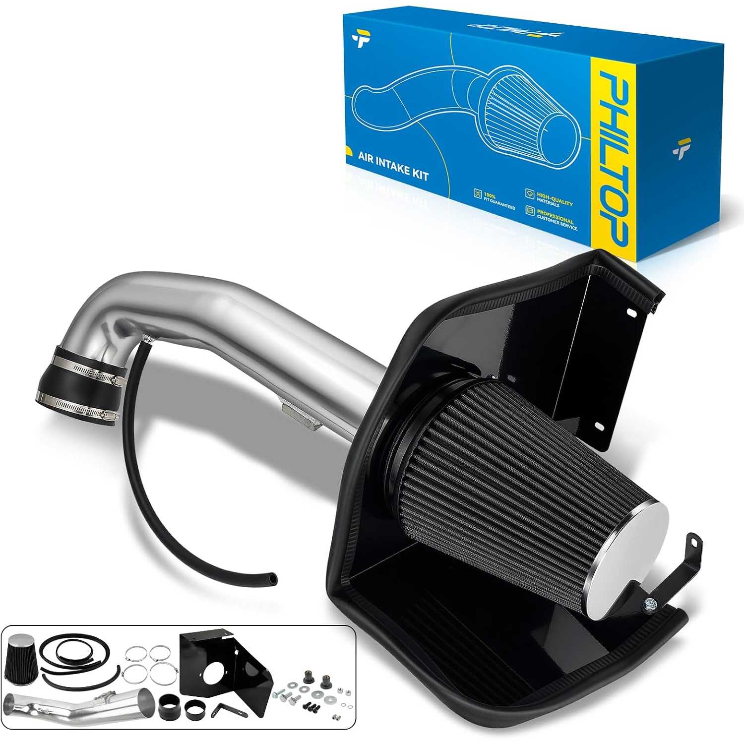 Cold Air Intake Kit for 2010-2013 GMC Sierra 1500 4.8/5.3/6.0/6.2L | W/Heat Shield, with MAF Sensor Bung