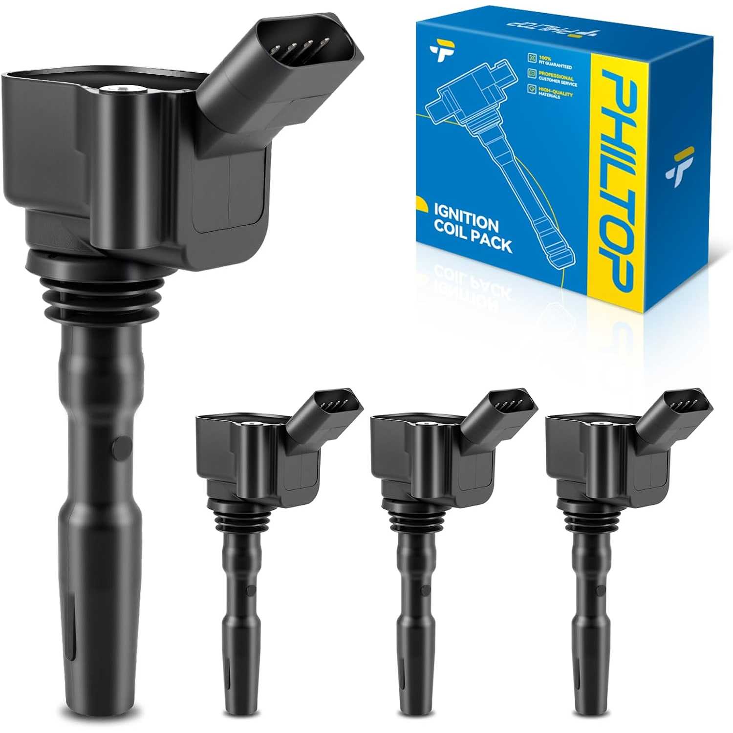 Ignition Coil 4 Packs UF779 Fit for Volkswagen VW Jetta 2014-2021, Golf 2019-2021, Audi A3 Sportback e-tron 2016-2018