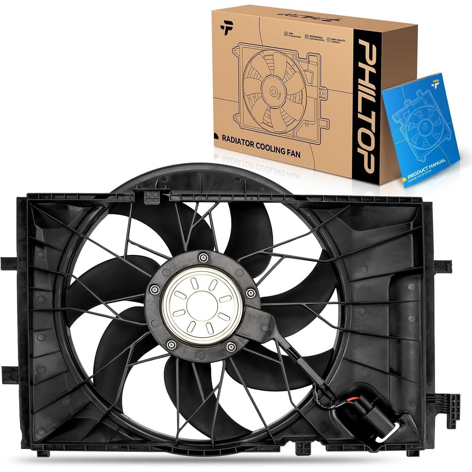 623280 Radiator Cooling Fan Assembly, Compatible with 2002-2007 C230, C32 AMG, 2001-2005 C240/C320, 2006-2007 C280/C350