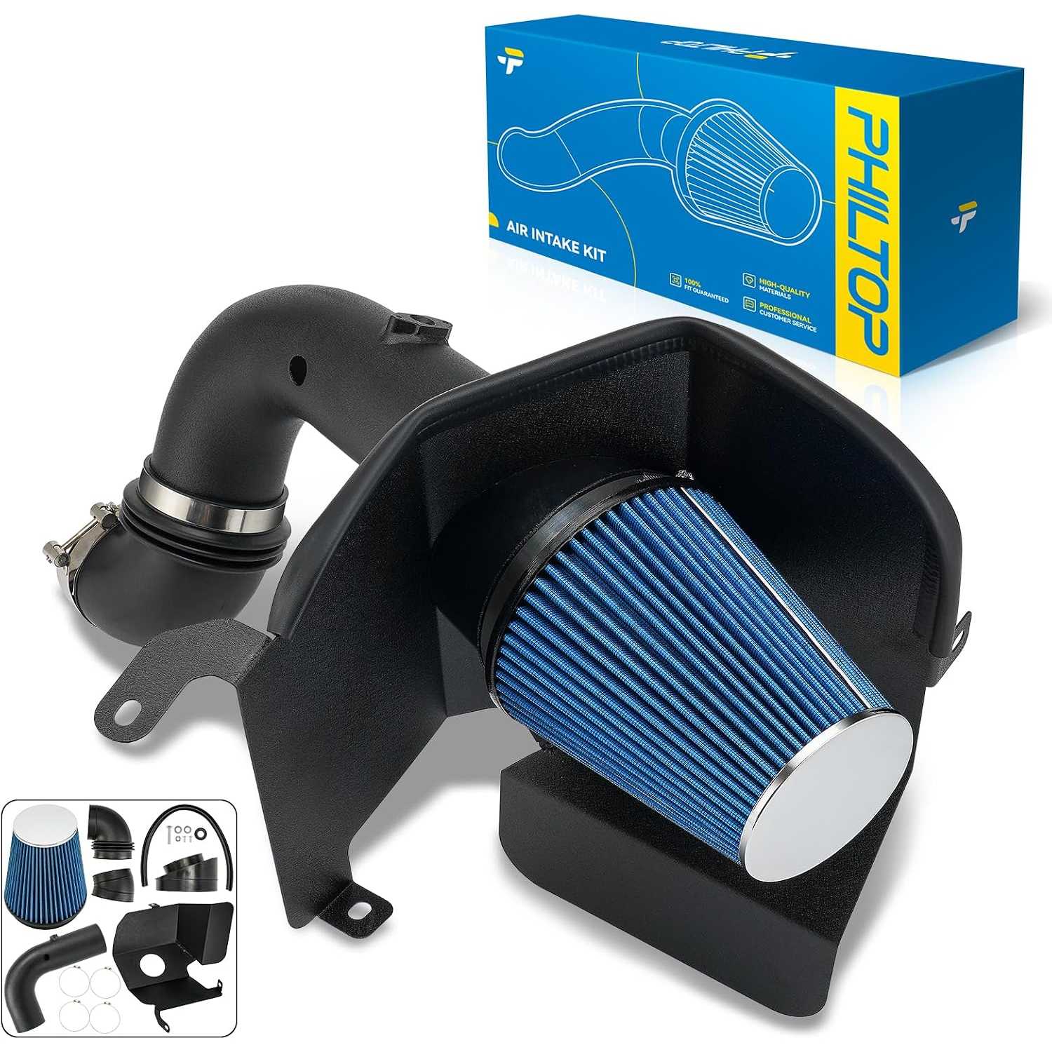 4" Cold Air Intake Kit System + Heat Shield Compatible with Dodge Ram 2500 2003-2007 5.9T L6