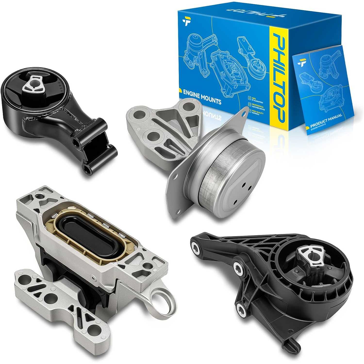4PCS Engine Motor Mount Compatible with 2011-2013 Buick Regal 2.4L